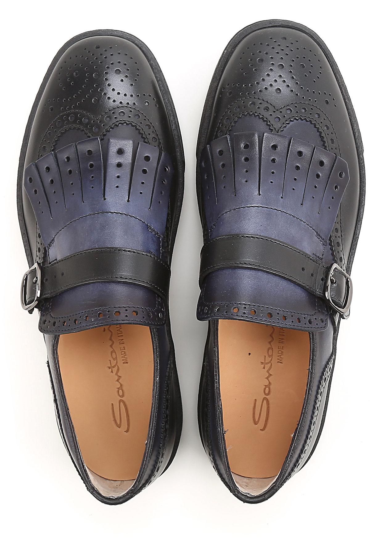 Santoni Leather Driver Loafer Shoes For Men On Sale In Outlet in Blue for Men - Lyst