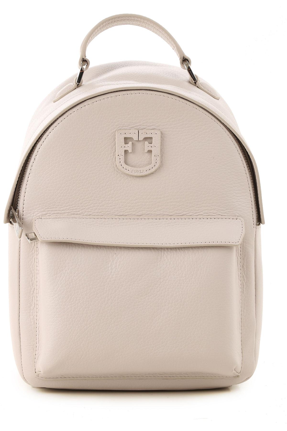 Furla Linen Backpack For Women in Natural Lyst