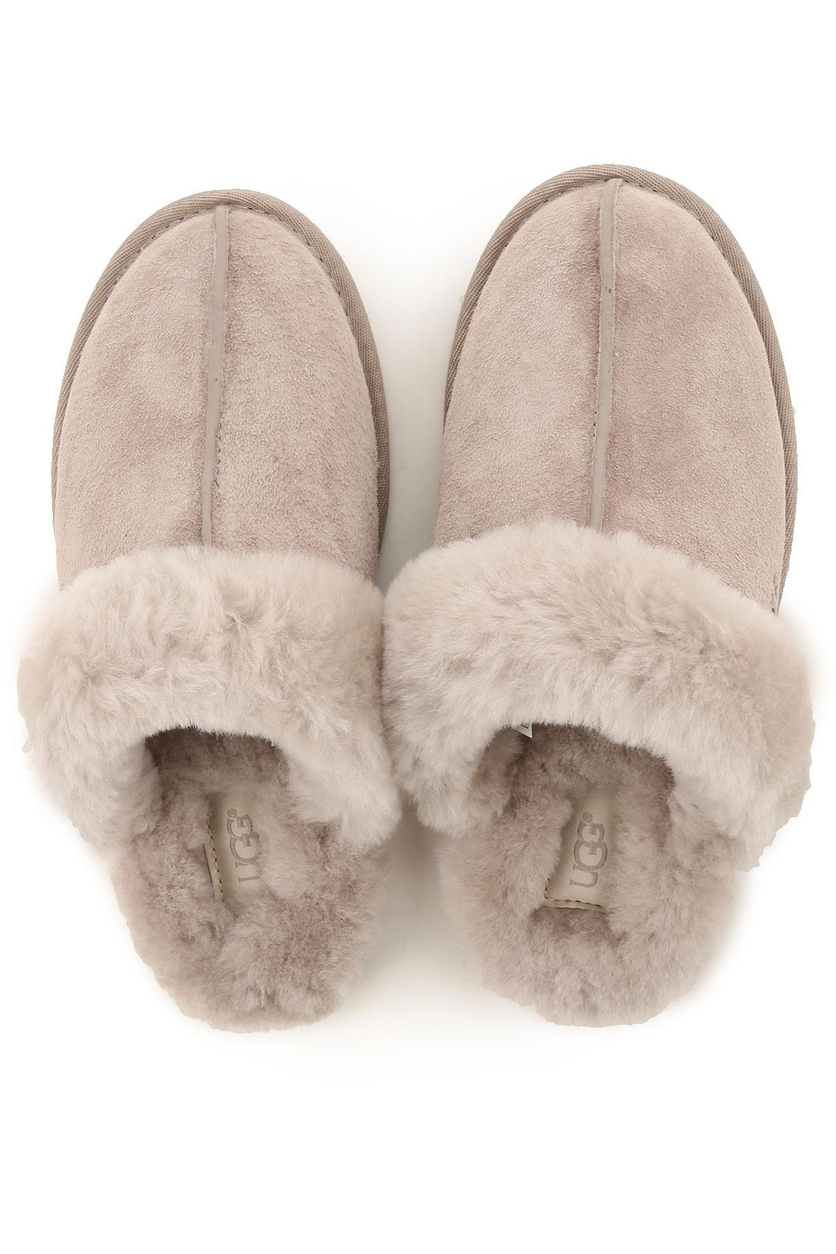 UGG Fur Sandals For Women in Oyster Grey (Gray) - Lyst