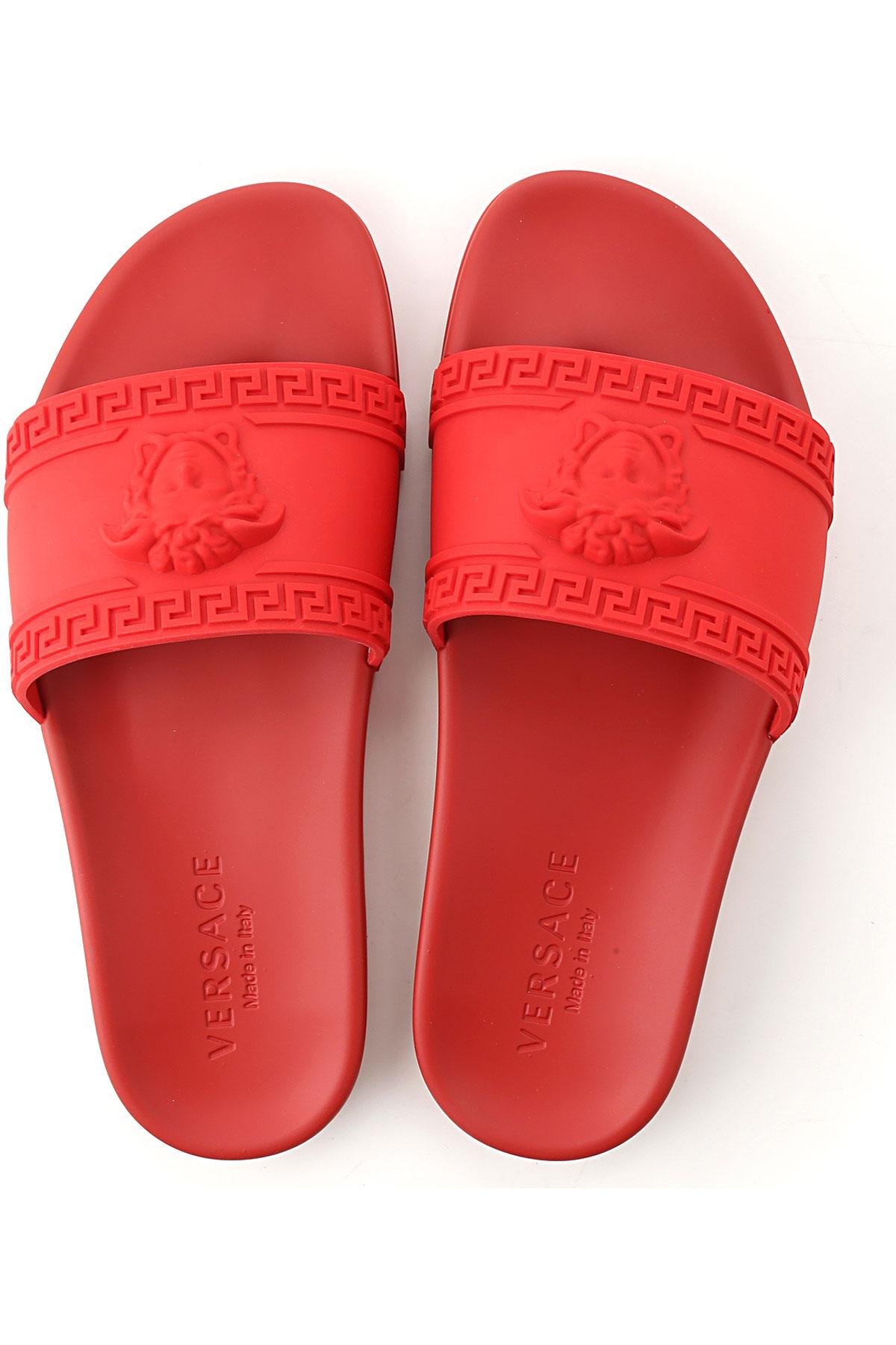 red versace flip flops