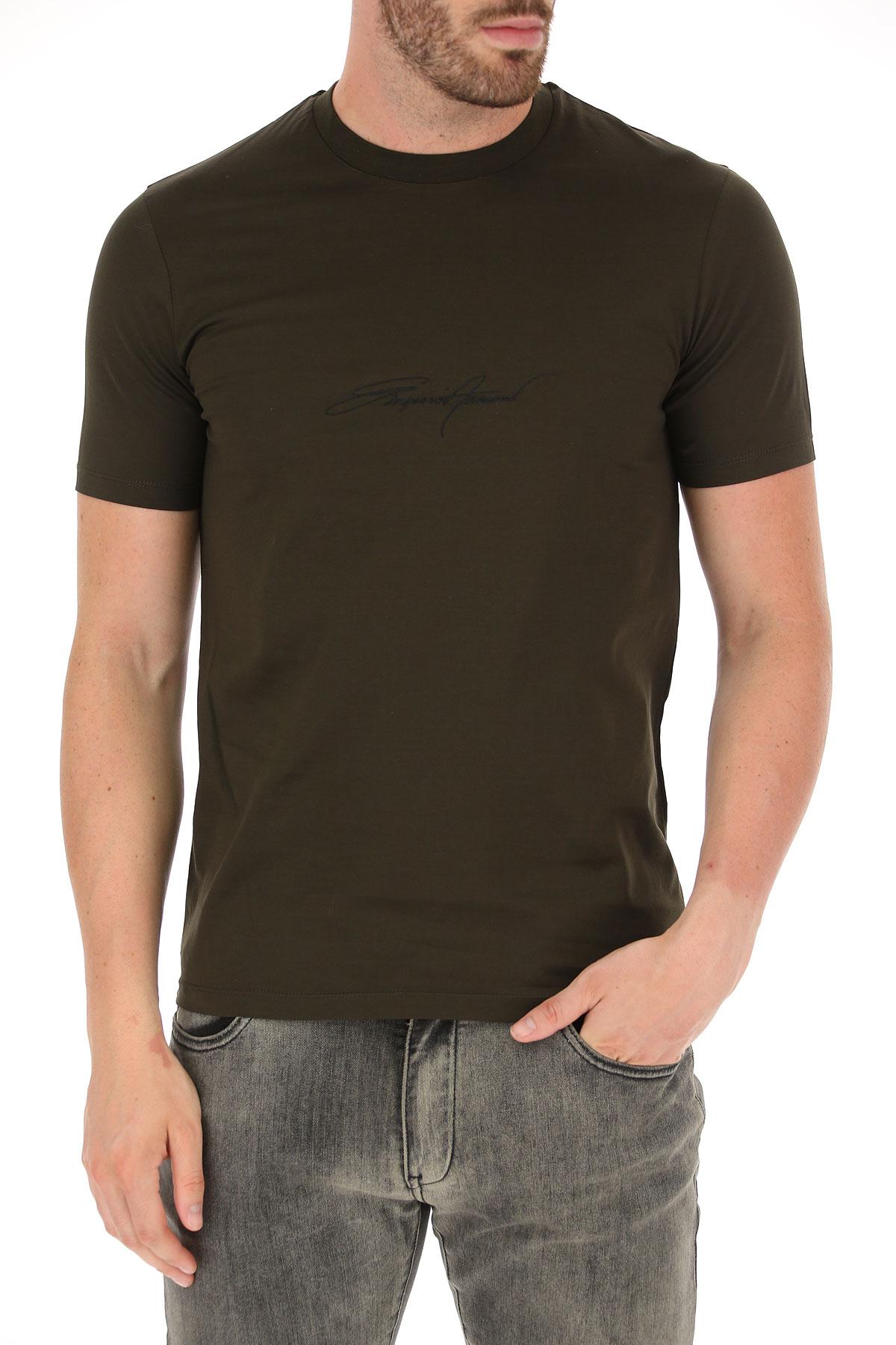 Emporio Armani Cotton T-shirt For Men in Dark Green (Green) for Men - Lyst