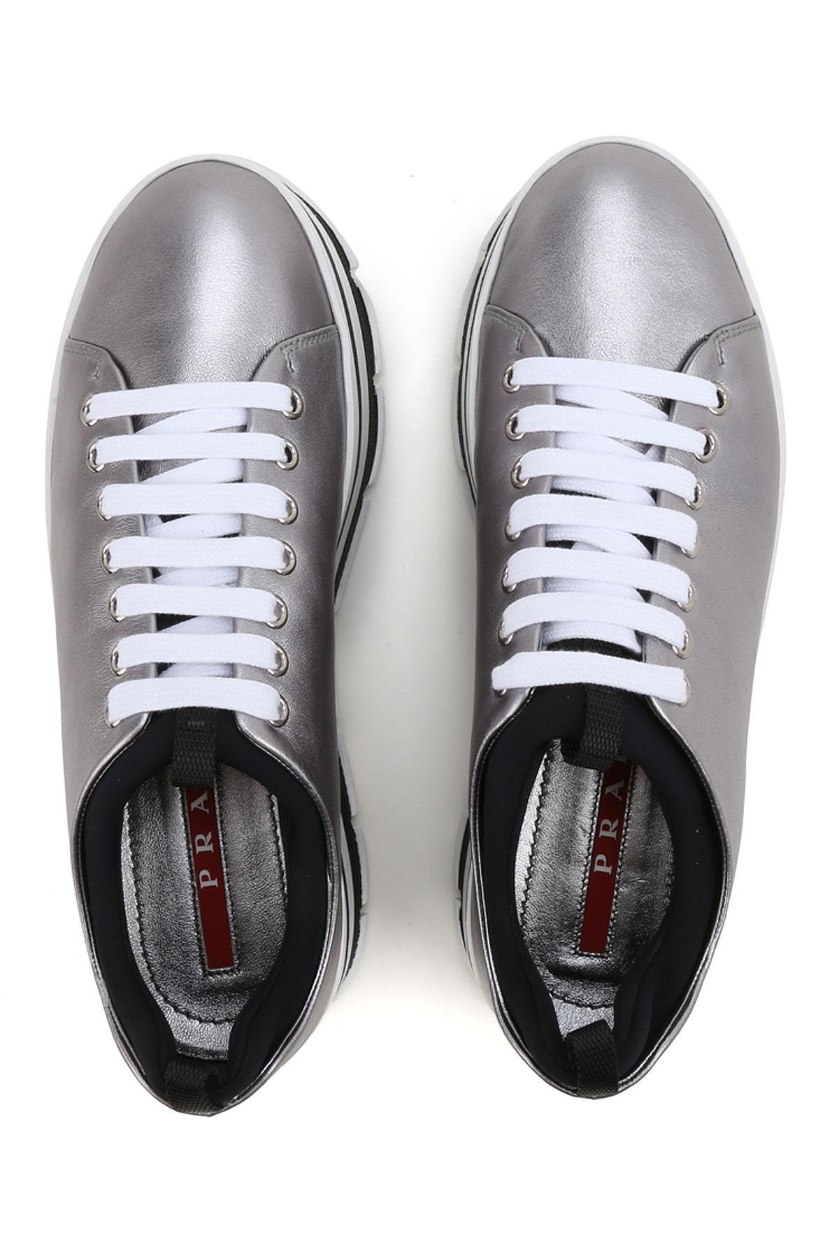 Prada Sneakers For Women On Sale In Outlet in Silver (Metallic) - Lyst