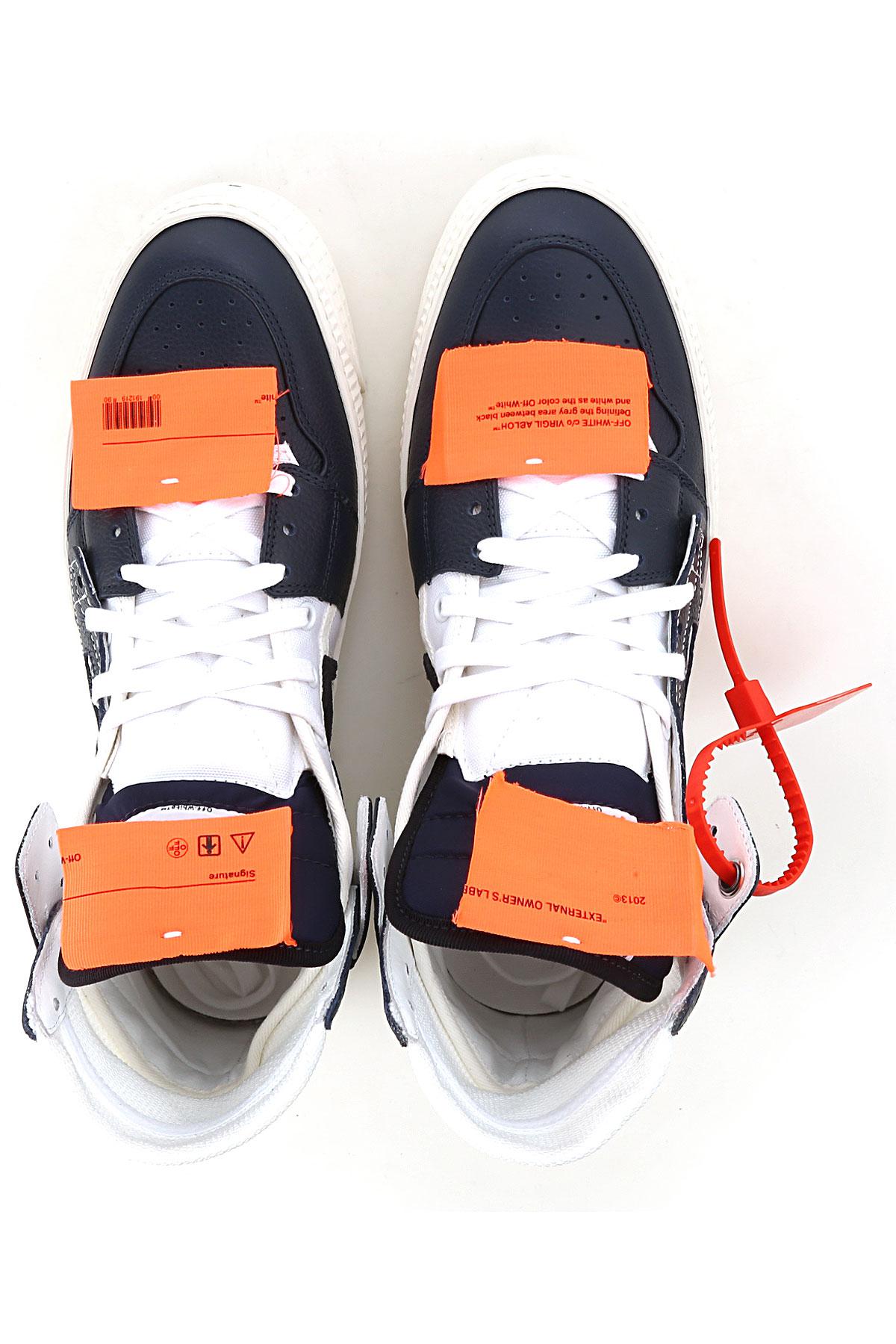 blue and orange off white shoes