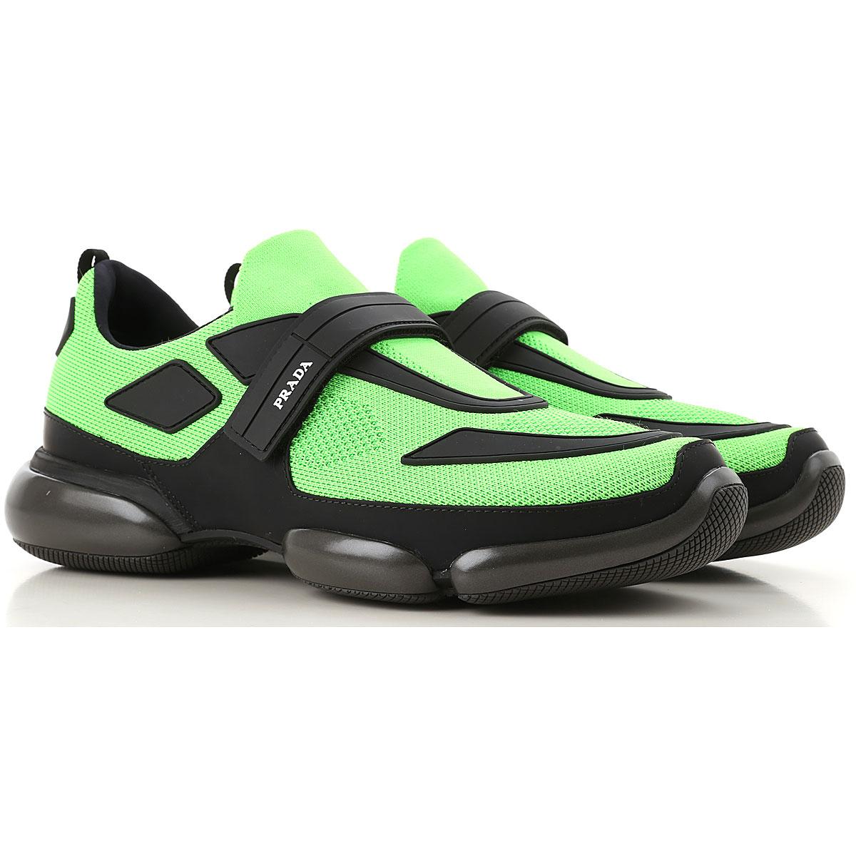 Prada Leather Sneakers For Men On Sale in Green for Men - Lyst