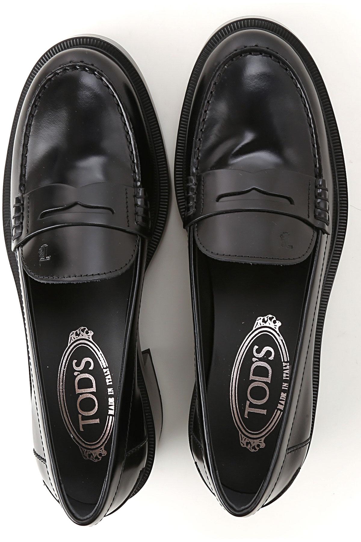 Tod's Leather Loafers For Women On Sale In Outlet in Black - Lyst