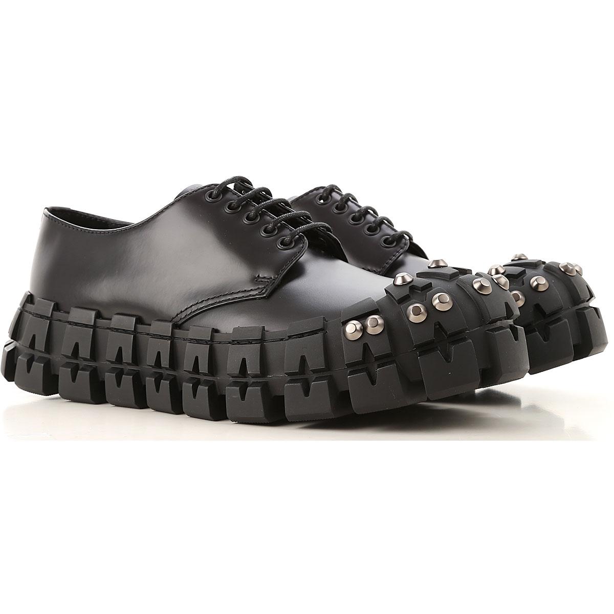 Prada Studded Laceup Shoes in Black for Men Lyst