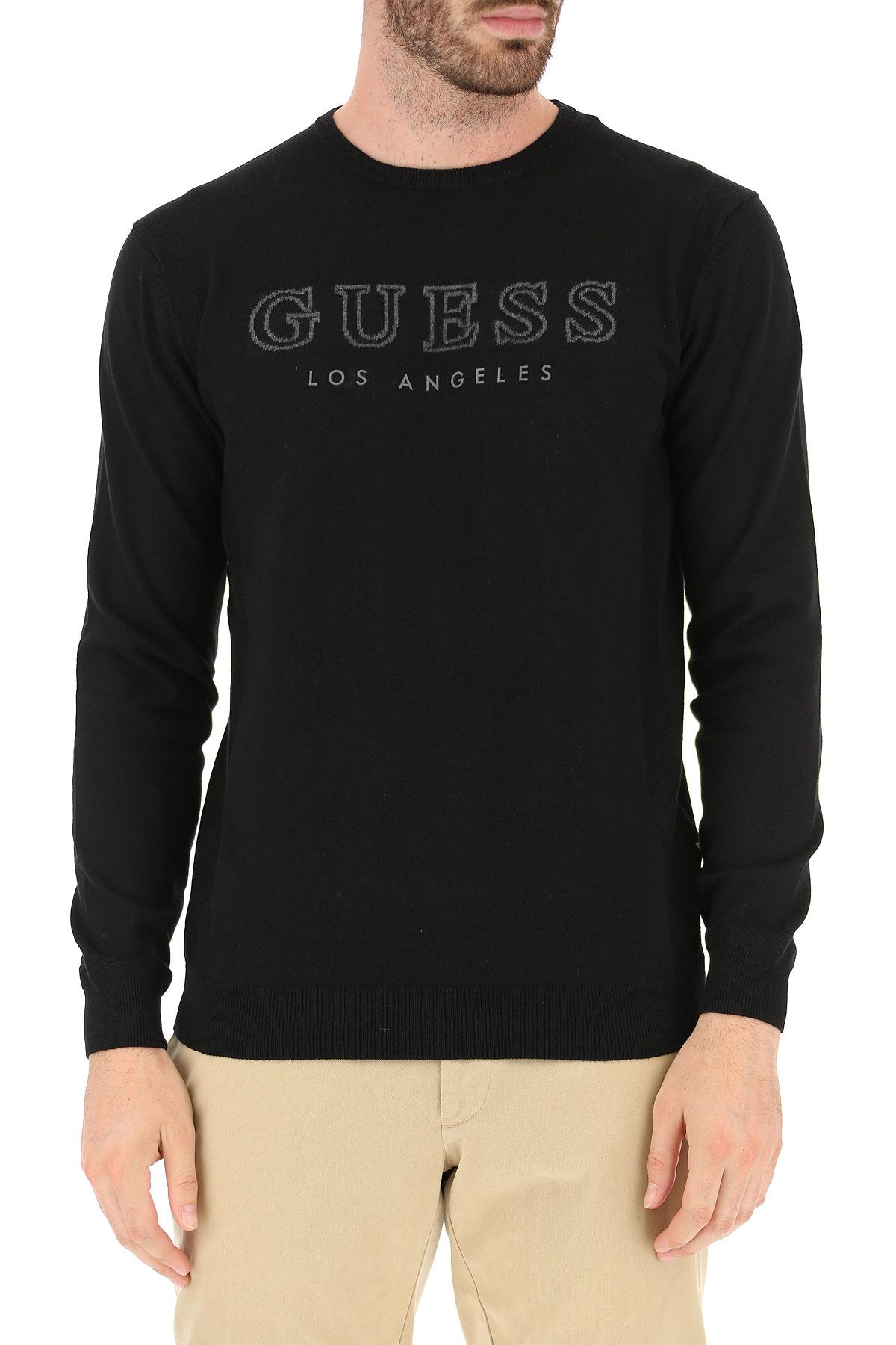 Guess Synthetic Sweater For Men Jumper On Sale in Black for Men - Lyst