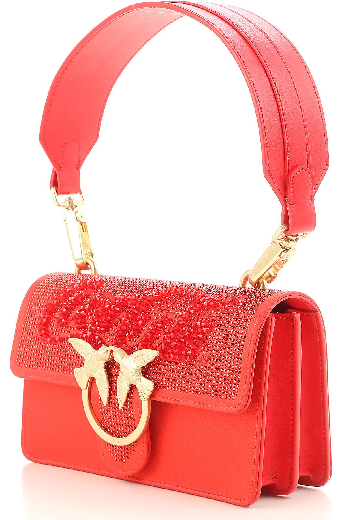Pinko Satin Shoulder Bag For Women On Sale In Outlet in Red Lyst