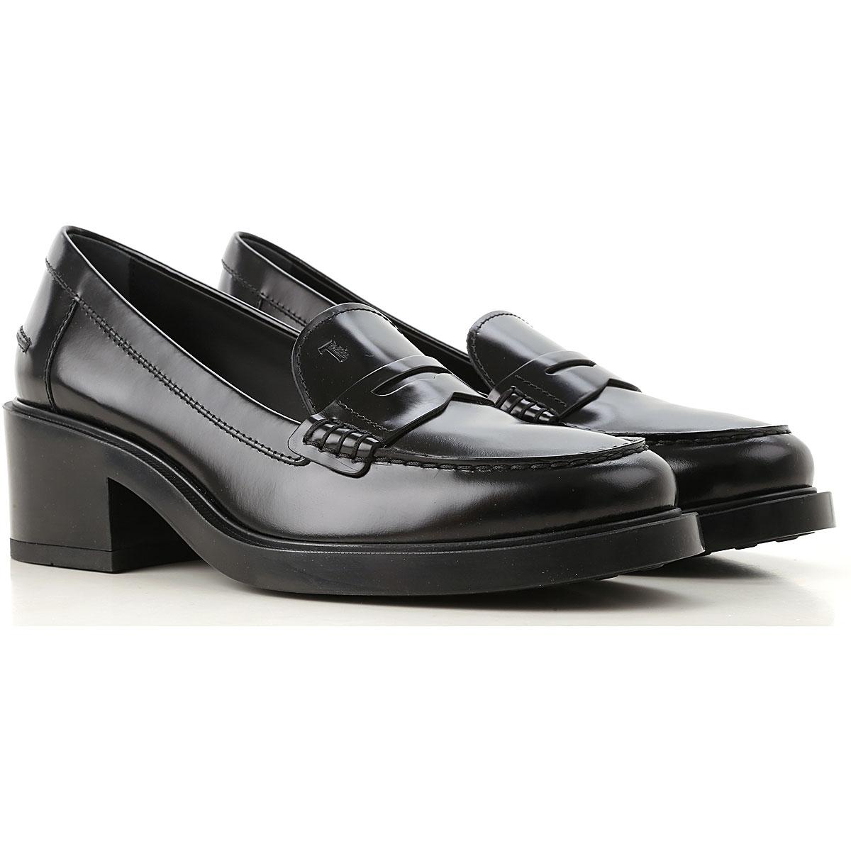 Tod&#39;s Leather Loafers For Women On Sale In Outlet in Black - Lyst