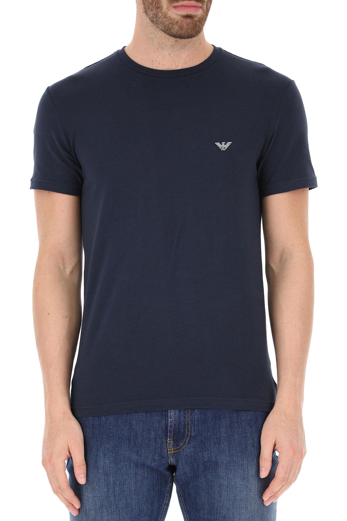 Emporio Armani Cotton T-shirt For Men in Blue Marine (Blue) for Men - Lyst