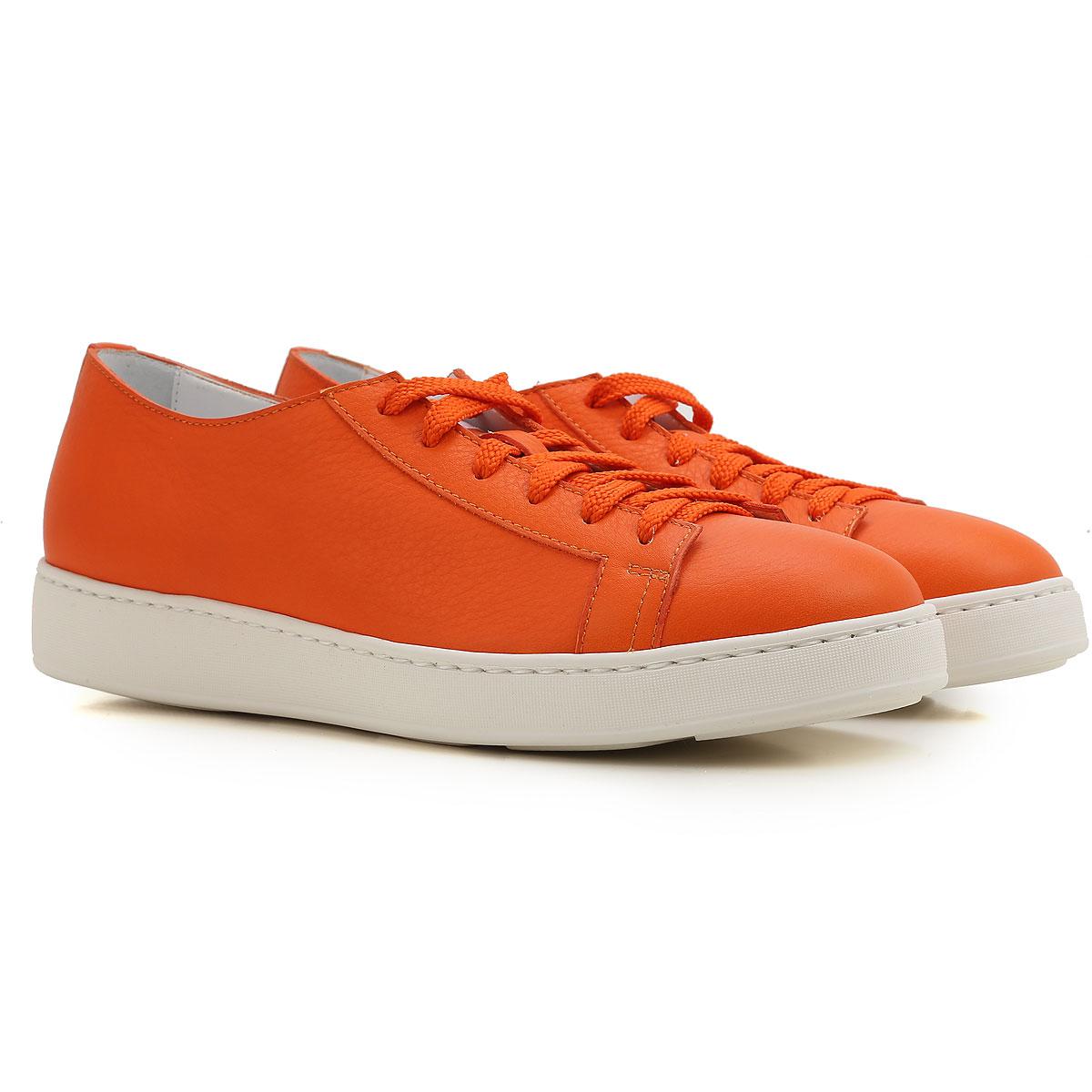 Santoni Leather Sneakers For Women On Sale In Outlet in Orange - Save ...