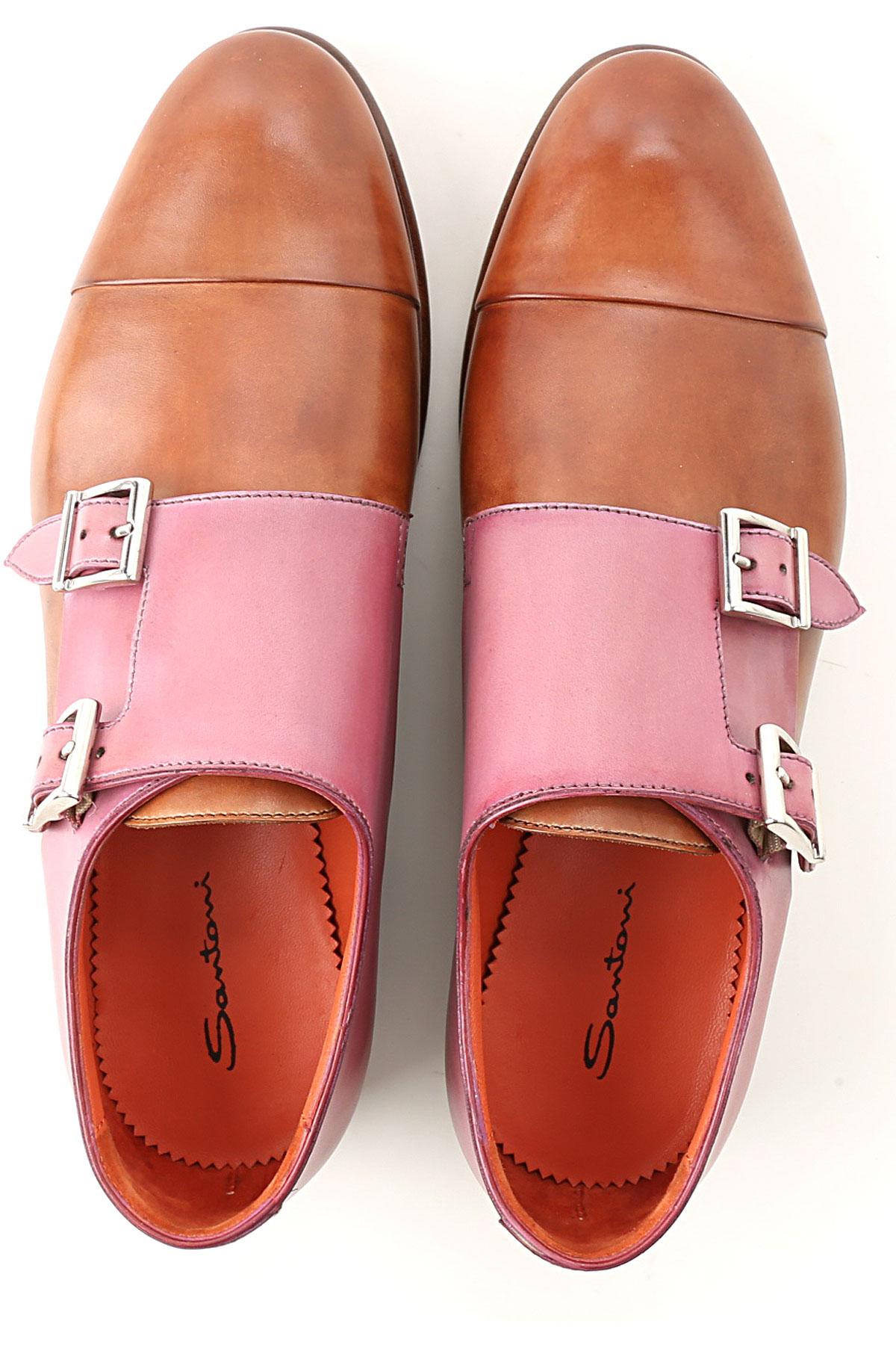 Santoni Leather Oxford Lace Up Shoes For Women in Copper