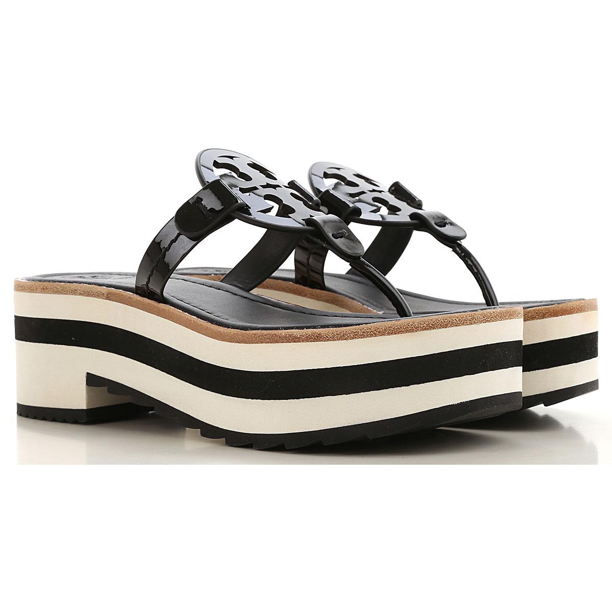 Tory Burch Miller Platform Leather Thong Sandals in Black - Save 45% - Lyst