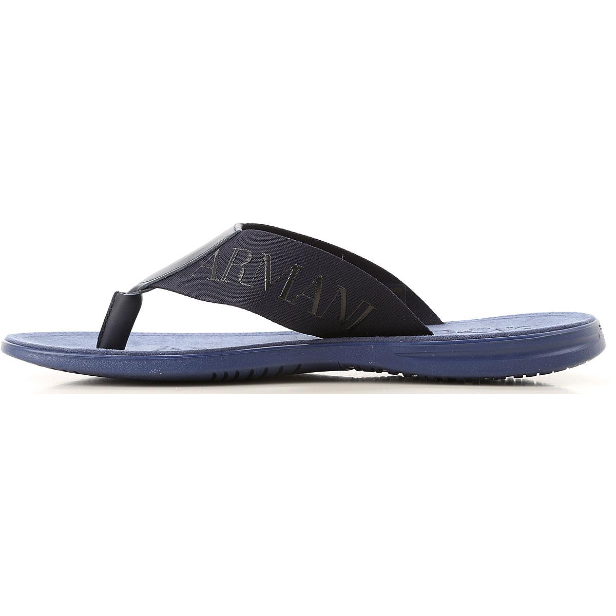 Emporio Armani Cotton Sandals For Men On Sale in Night Blue (Blue) for