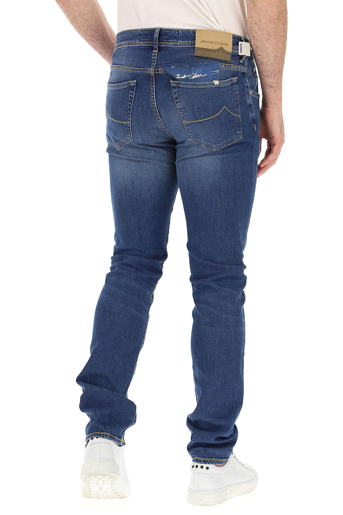 Jacob Cohen Mens Dark Clean Jeans, Yellow Stitching Denim