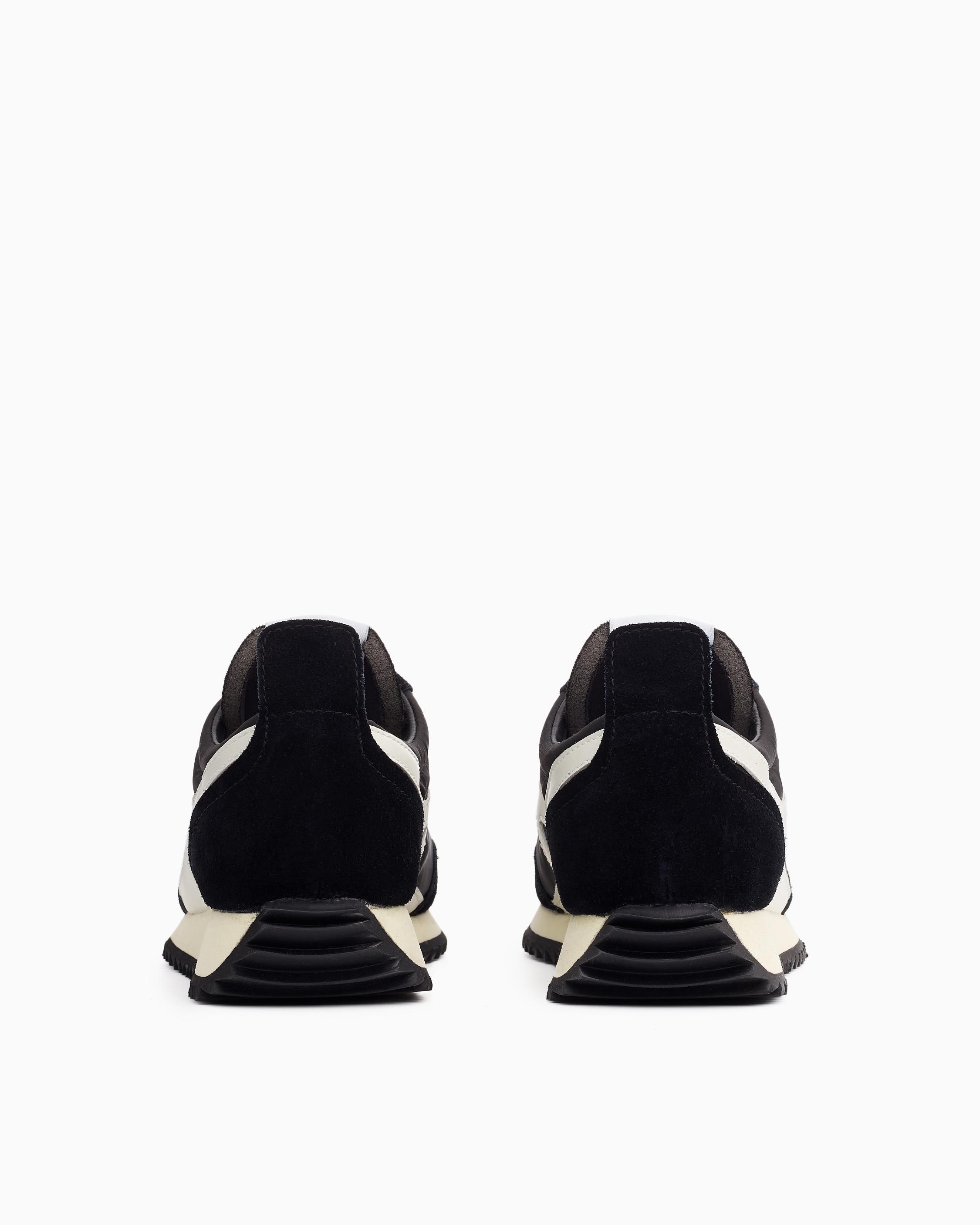 Rag & Bone Retro Runner Leather And Recycled Materials Sneaker in Black