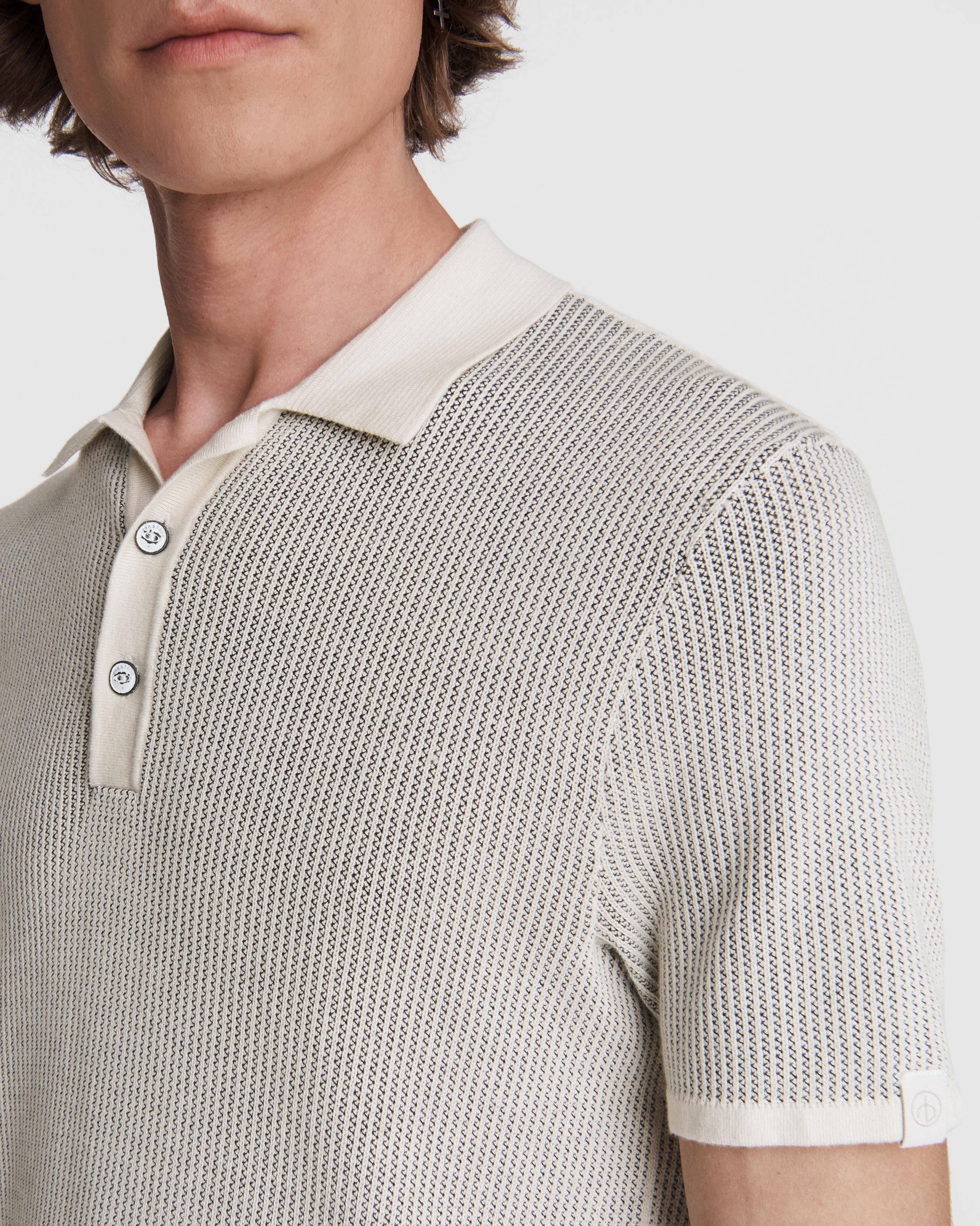 ラグアンドボーン メンズ ポロシャツ トップス Harvey Cotton Blend Sweater Knit Classic Fit Long Sleeve  Polo Shirt 通販