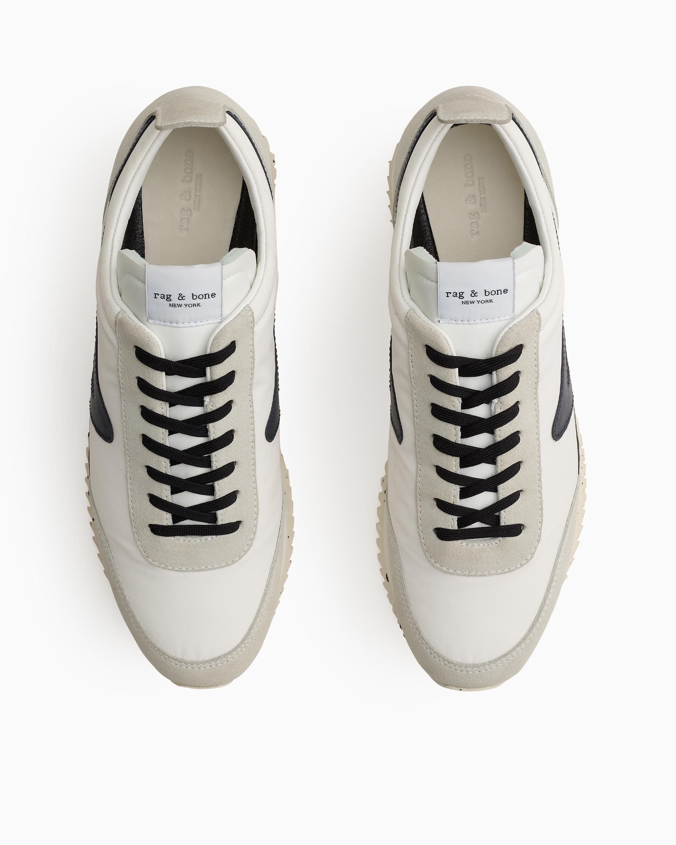 Rag & Bone Retro Runner Leather And Recycled Materials Sneaker in White