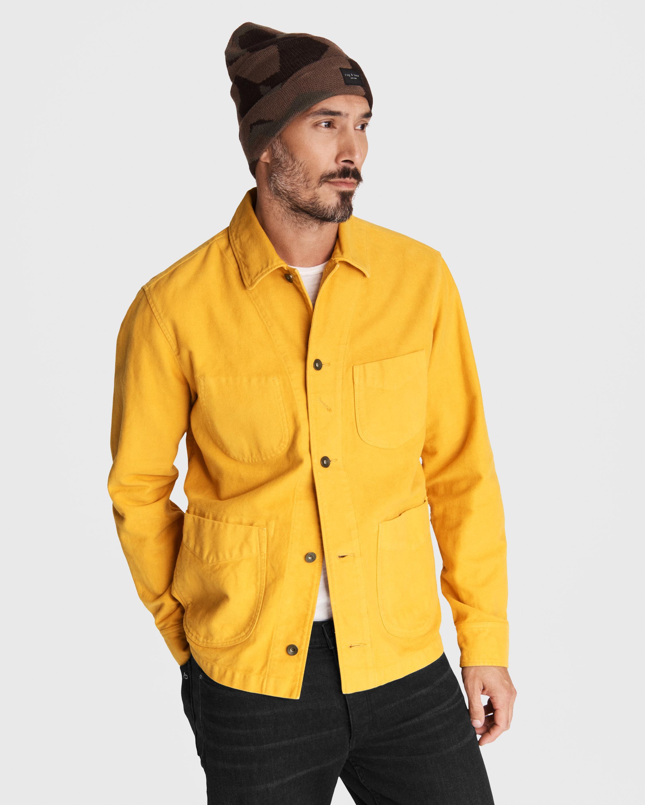 helpen haakje Civic Rag & Bone Moleskin Mace Cotton Shirt Jacket Classic Fit Jacket in Yellow  for Men | Lyst
