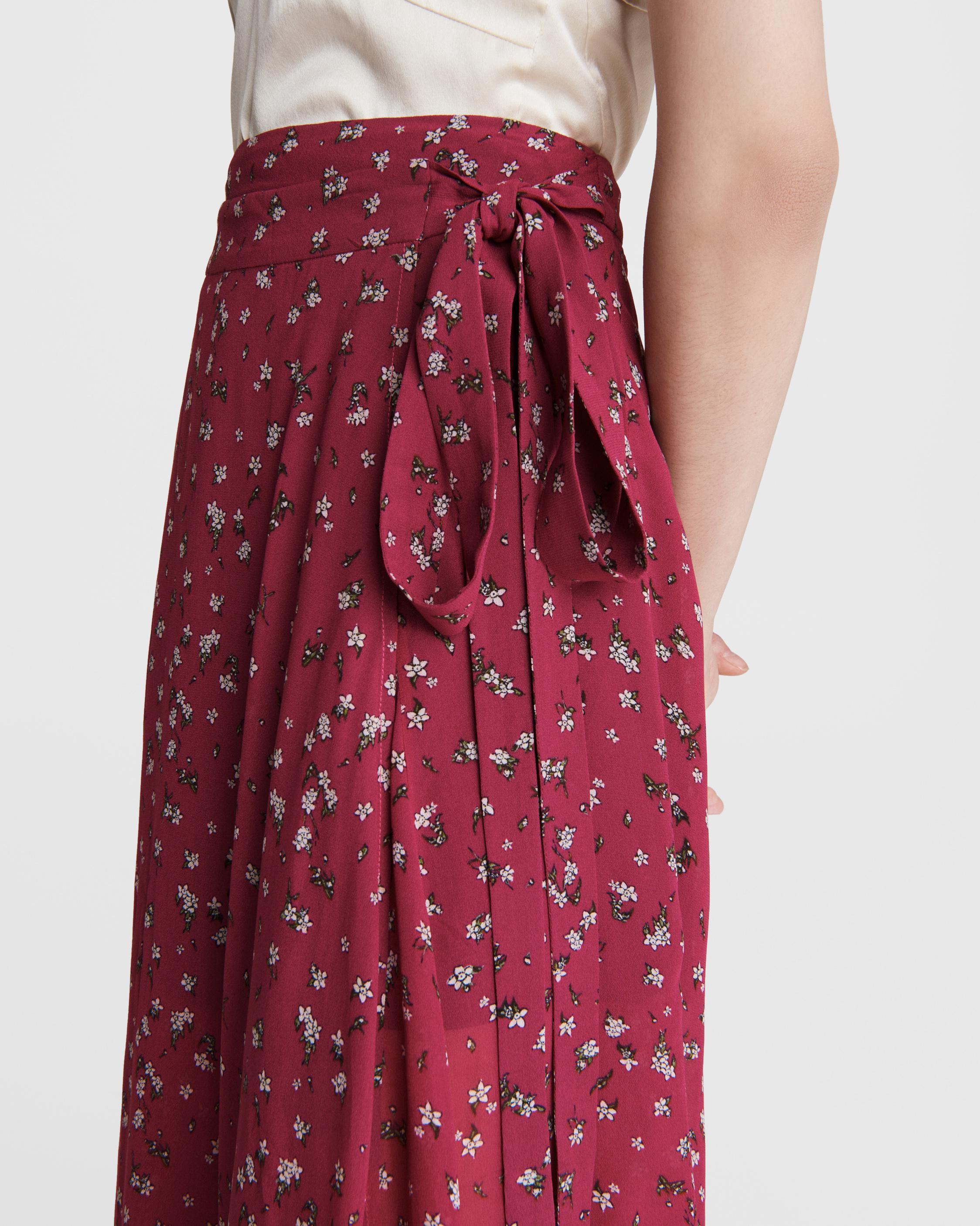 Rag & Bone Lily Floral Midi Skirt in Pink | Lyst