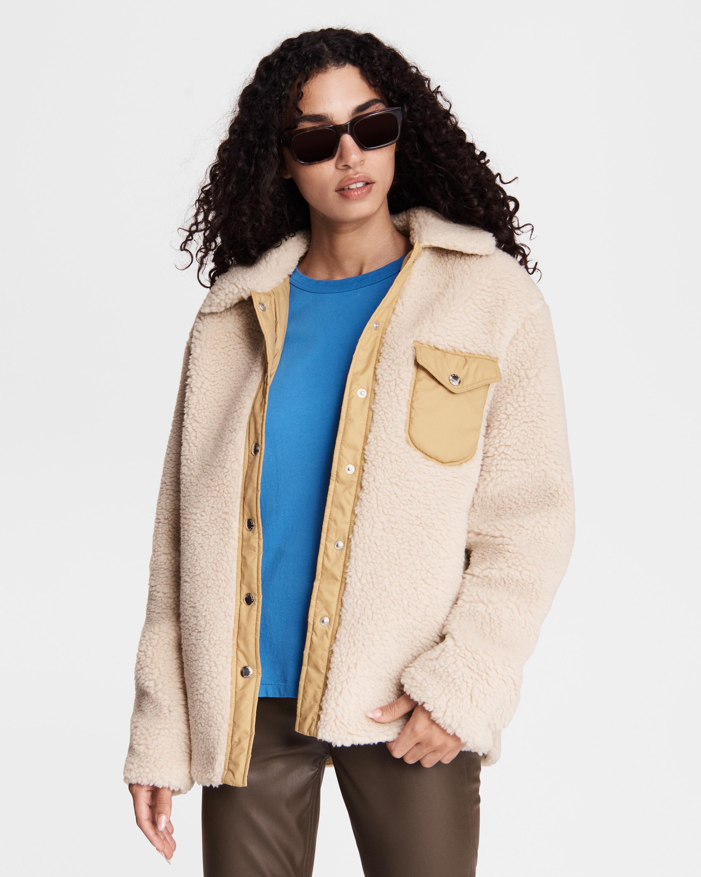 oversized sherpa shirt