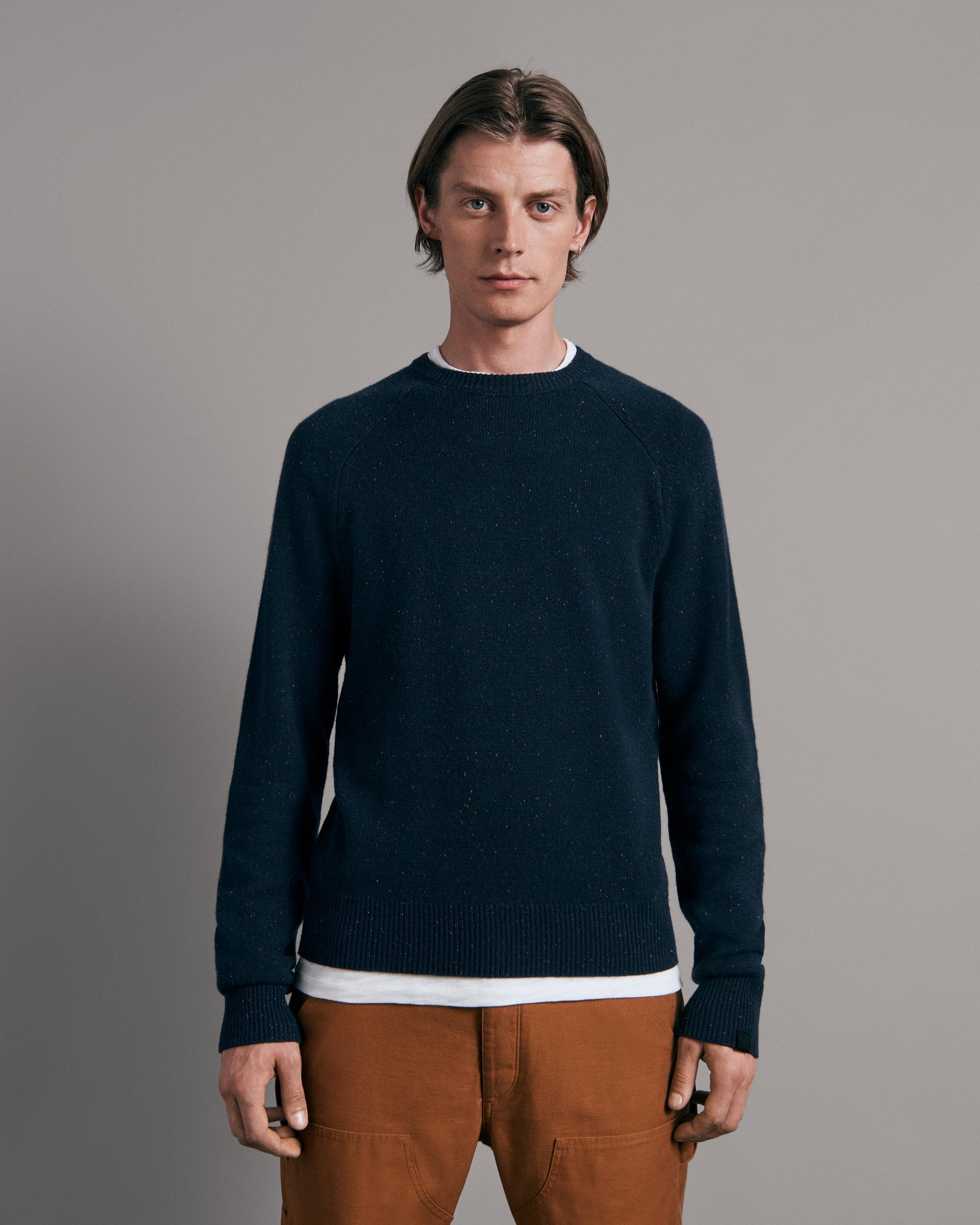 Rag & Bone Harlow Donegal Wool Cashmere Crew in Blue for Men | Lyst