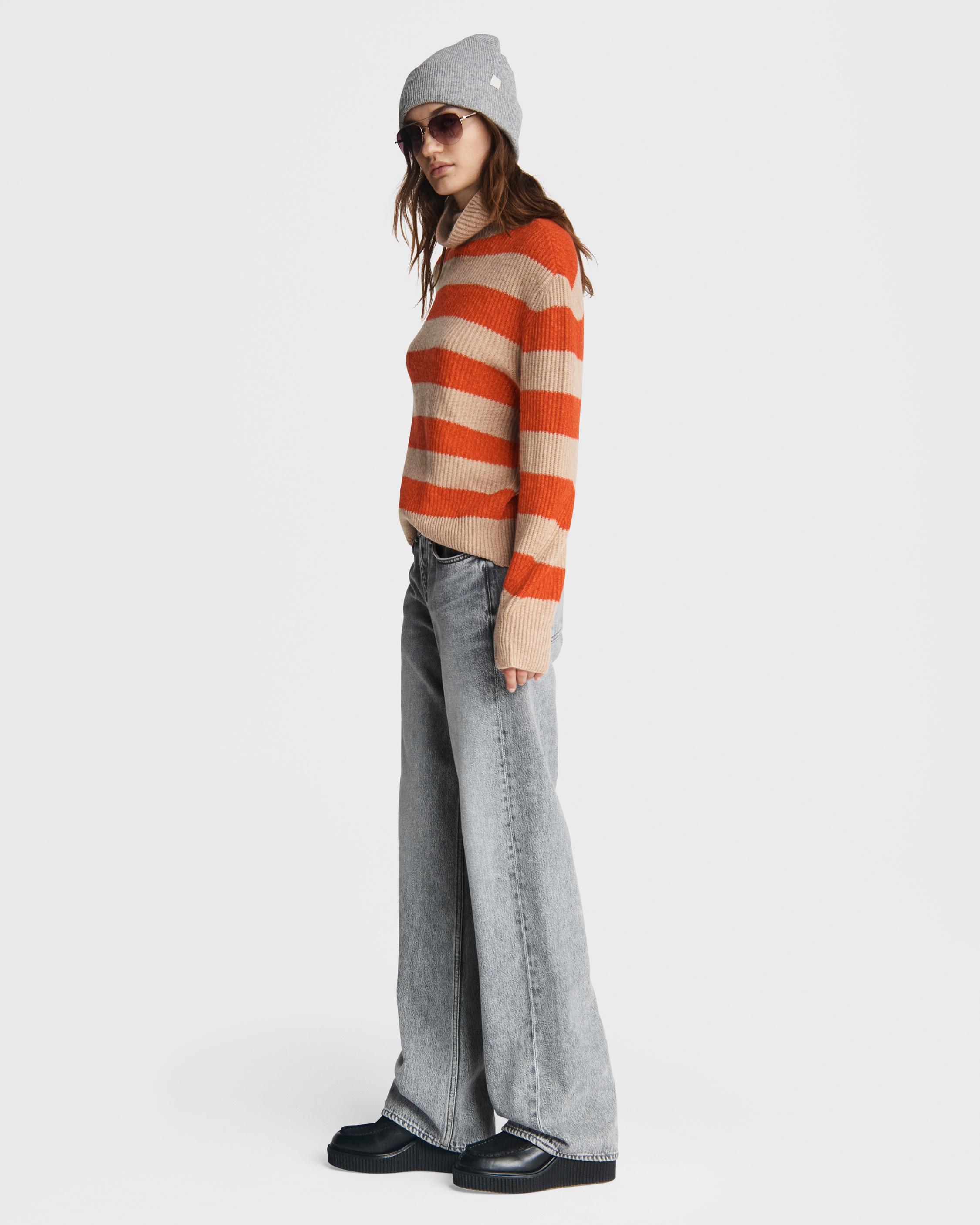 Rag & Bone Pierce Cashmere Wide Striped Turtleneck Relaxed Fit Sweater |  Lyst