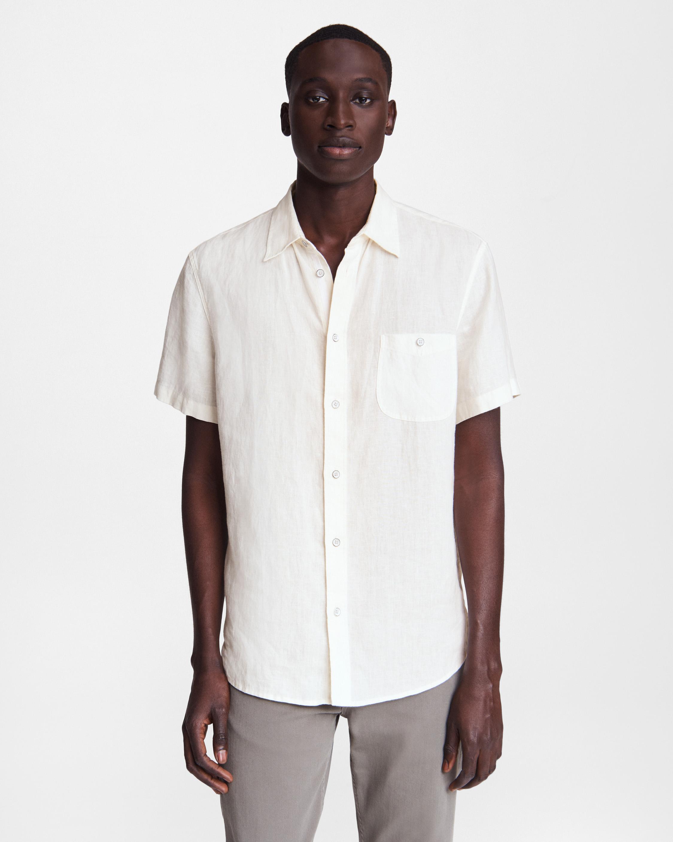 Rag \u0026 Bone Gus Linen Shirt Relaxed Fit 