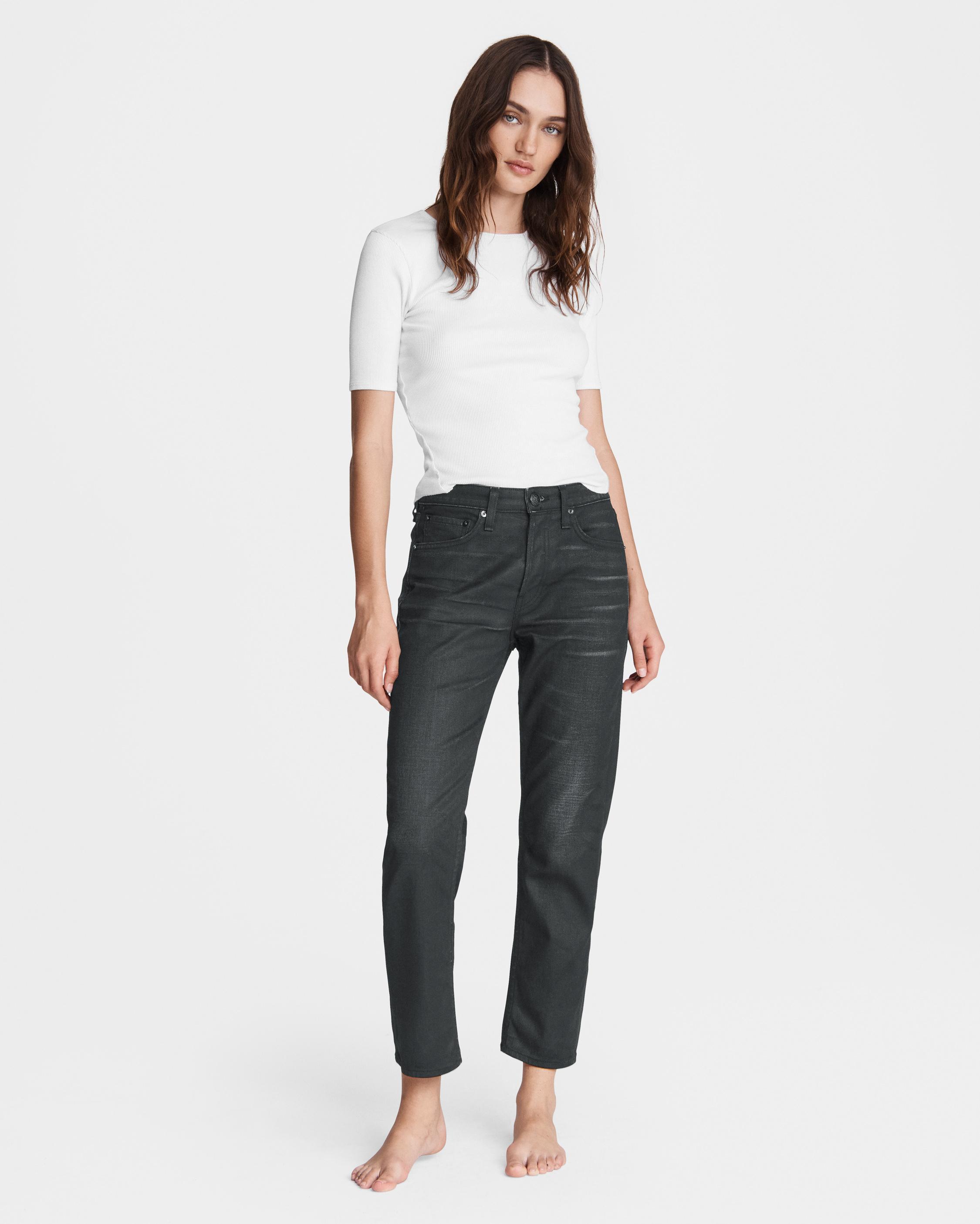Bone Denim Maya High-rise Slim in Black 