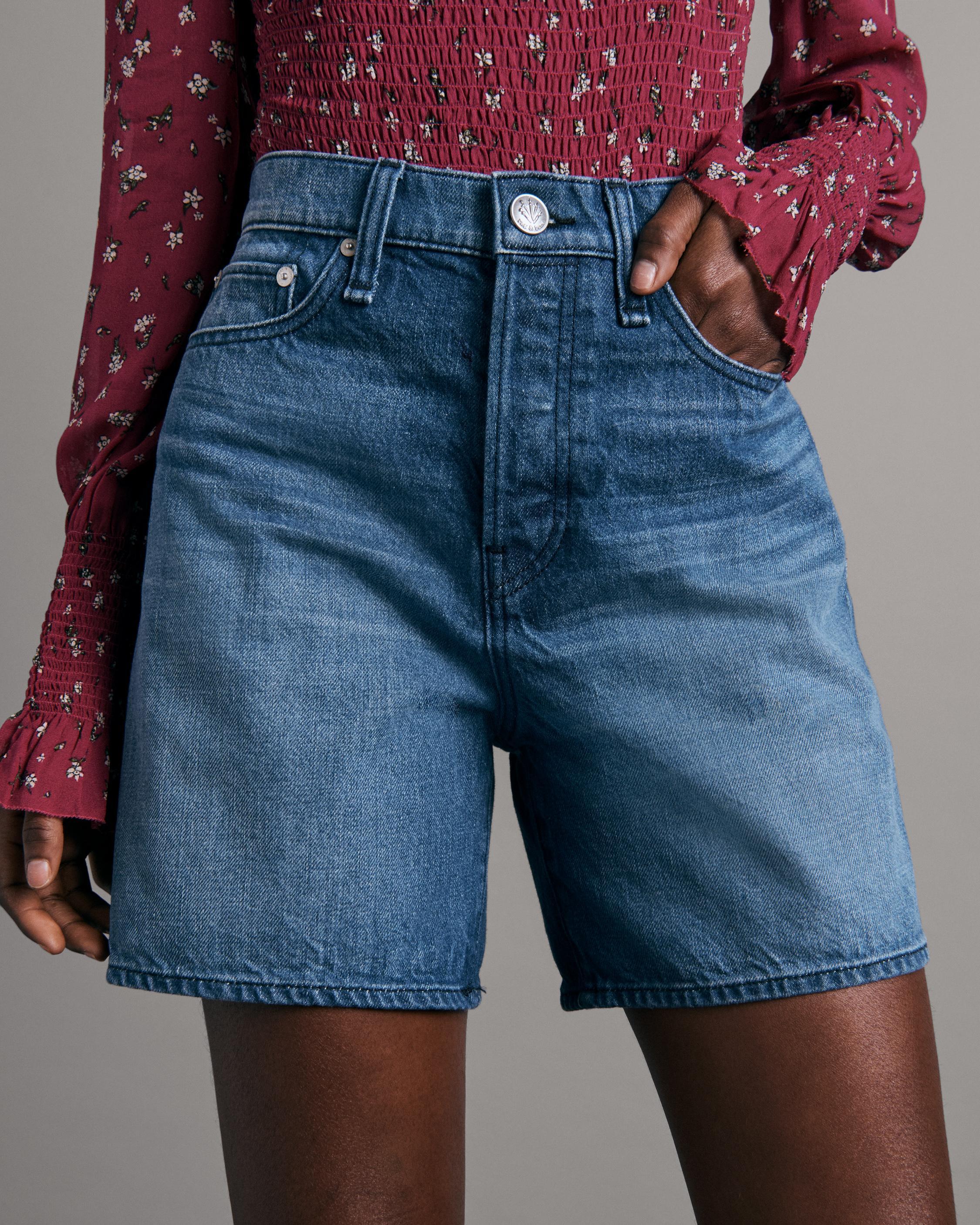 Poppy Relaxed Fit Mid Indigo Jean Short 