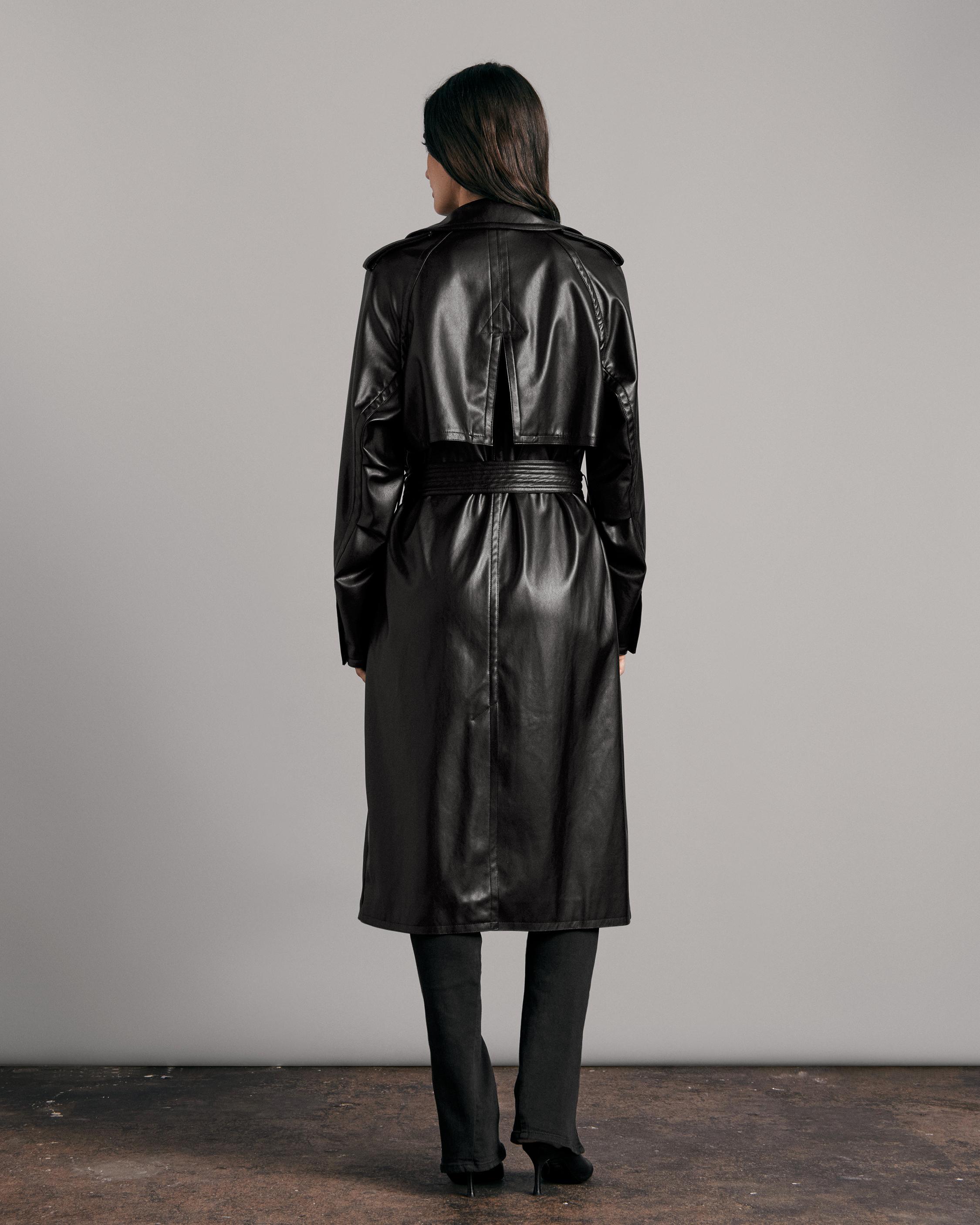 Rag & Bone Gwyn Faux Leather Coat in Black