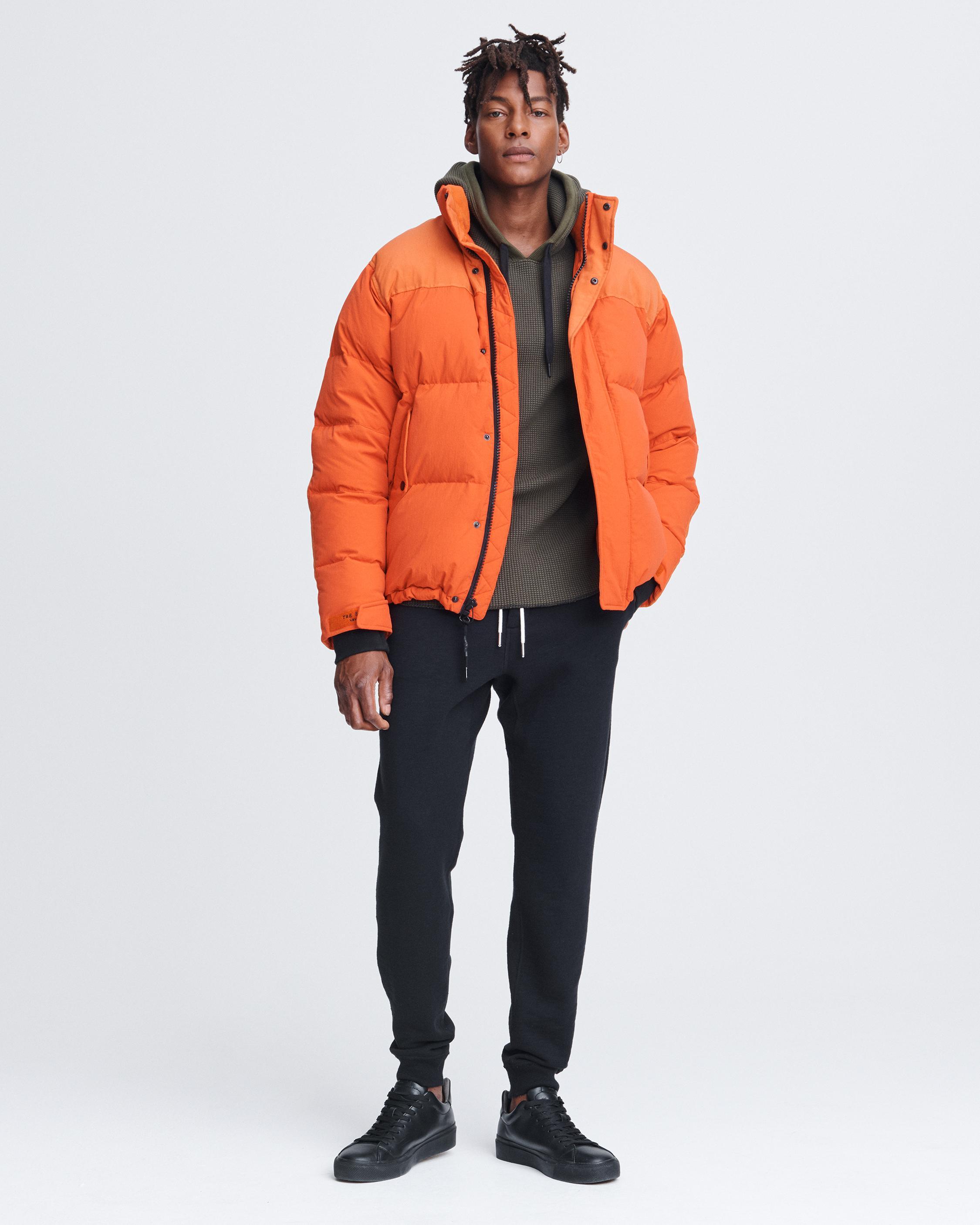 orange bubble jacket