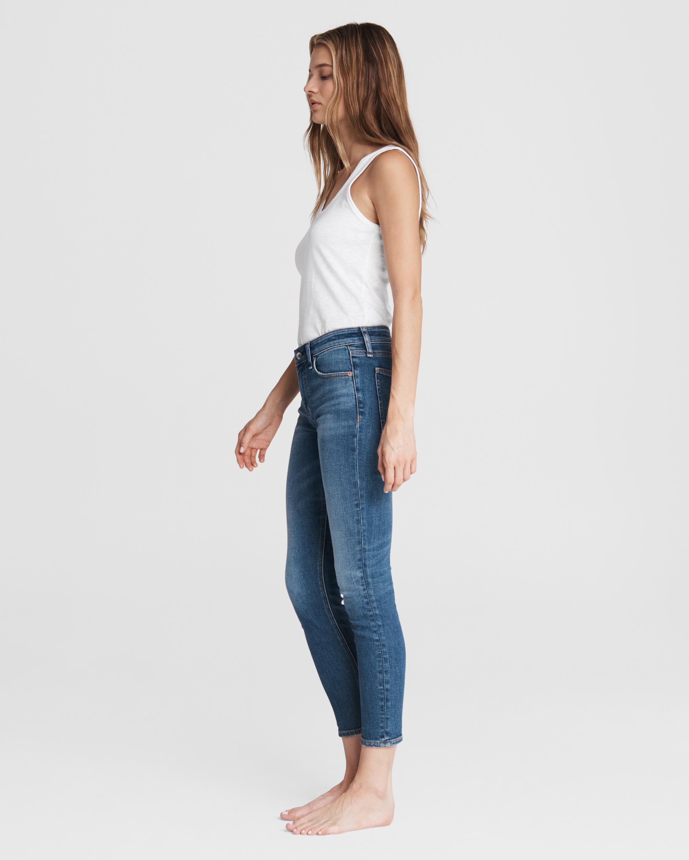 Rag & Bone Cate Mid-rise Skinny - Clover Slim Fit Ankle Mid Indigo Jean in  Blue | Lyst
