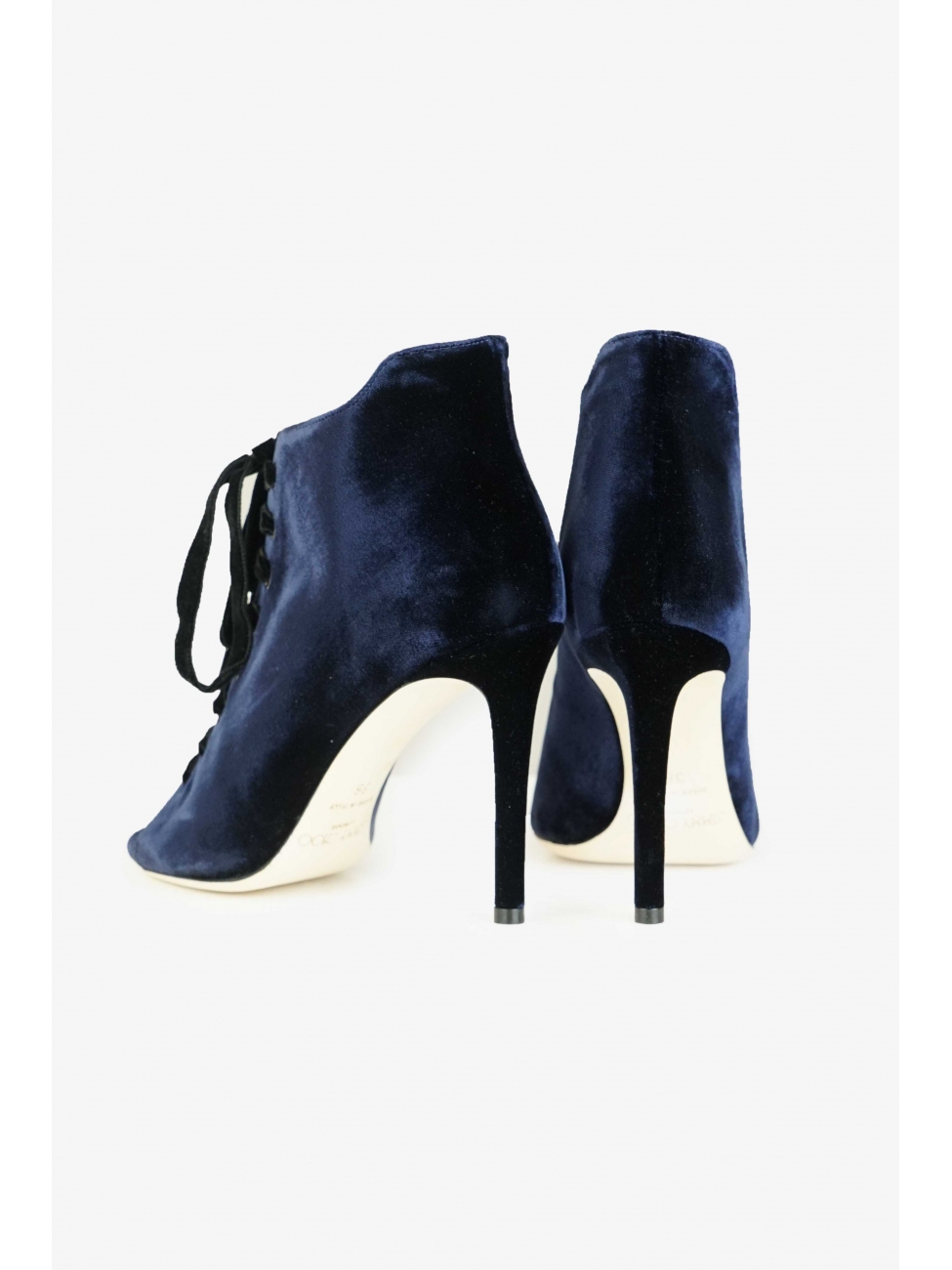navy booties heels