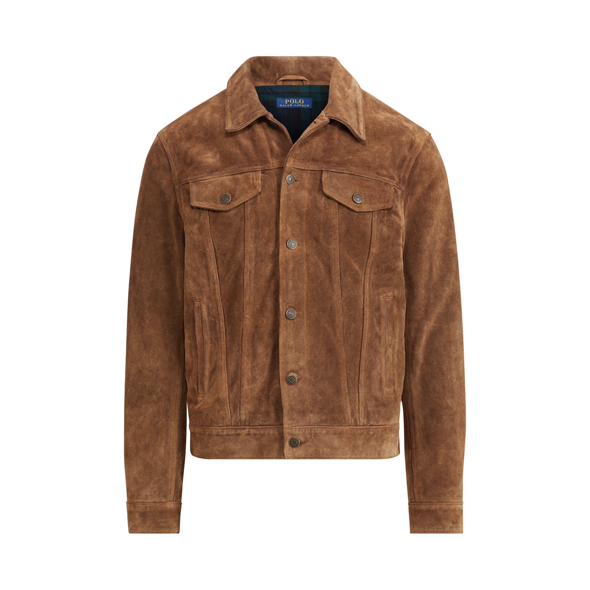 Polo Ralph Lauren Suede Trucker Jacket in Brown for Men - Lyst