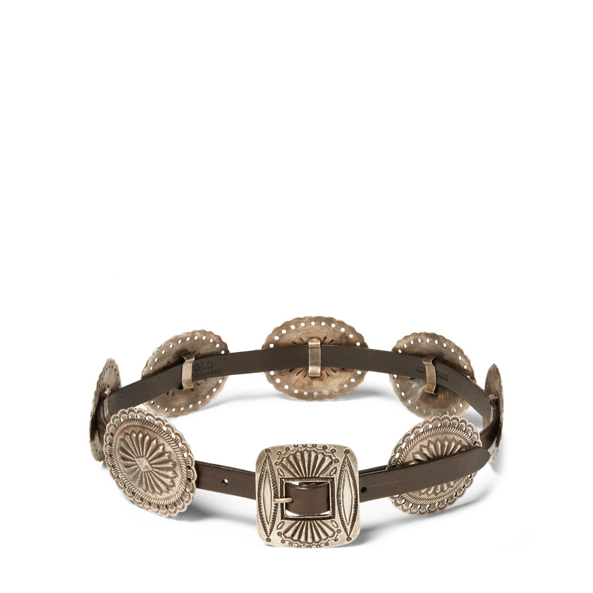 Polo Ralph Lauren Leather Concho Belt in Brown Lyst