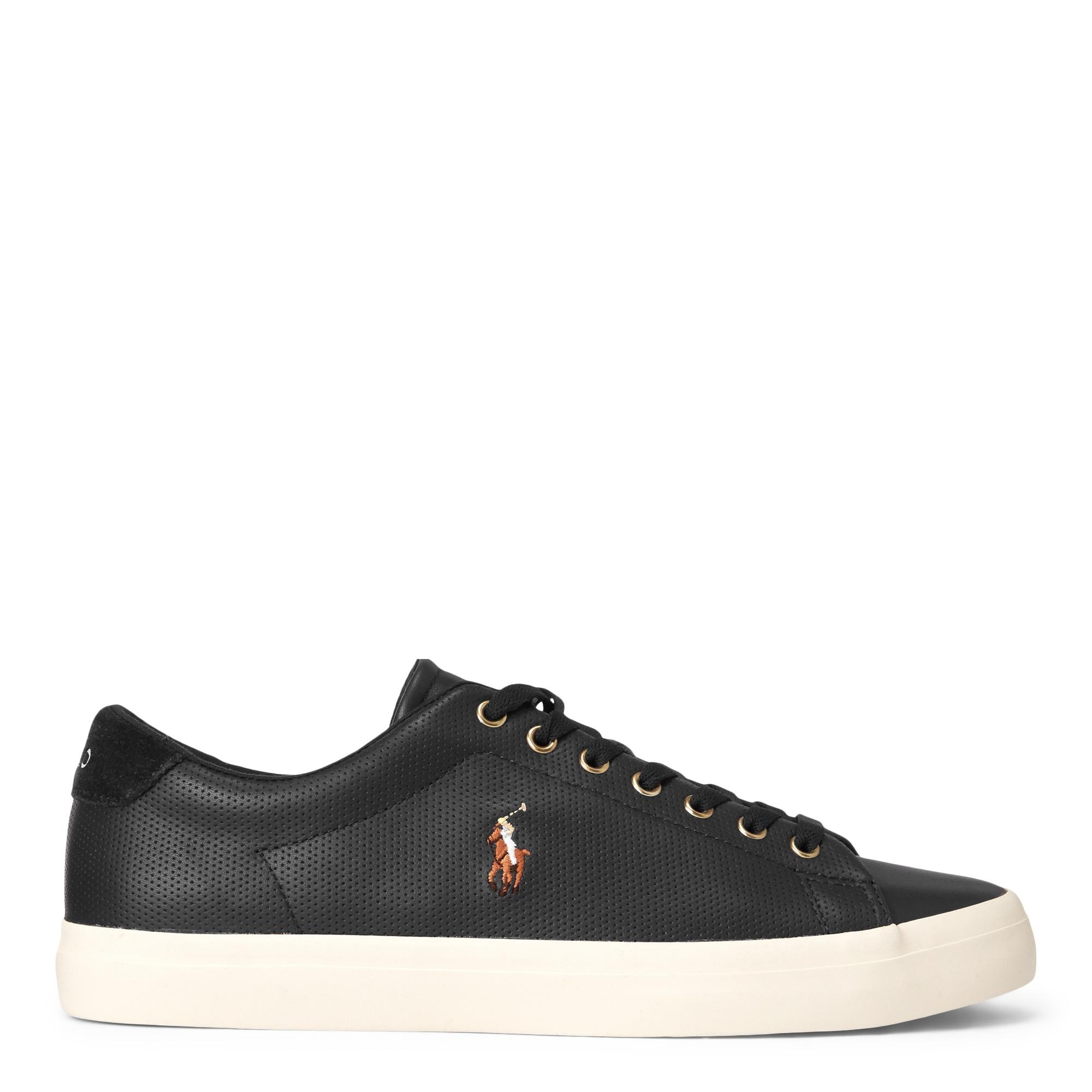 ralph lauren black leather trainers