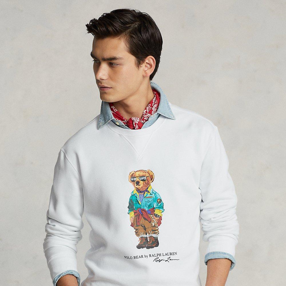 Polo Ralph Lauren Polo Bear Fleece Sweatshirt in White for Men | Lyst