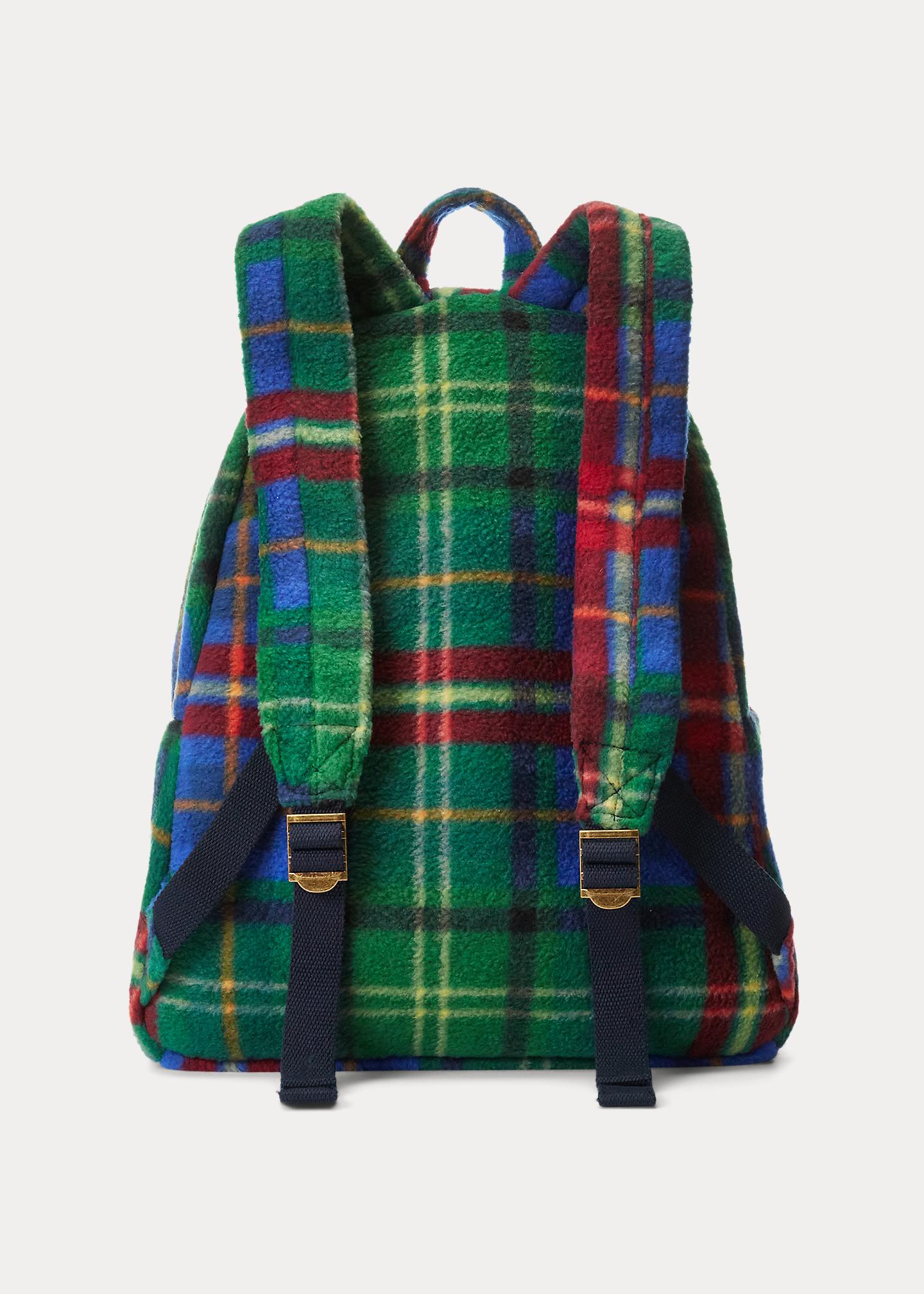 Polo Ralph Lauren Plaid Fleece Backpack in Green for Men | Lyst UK