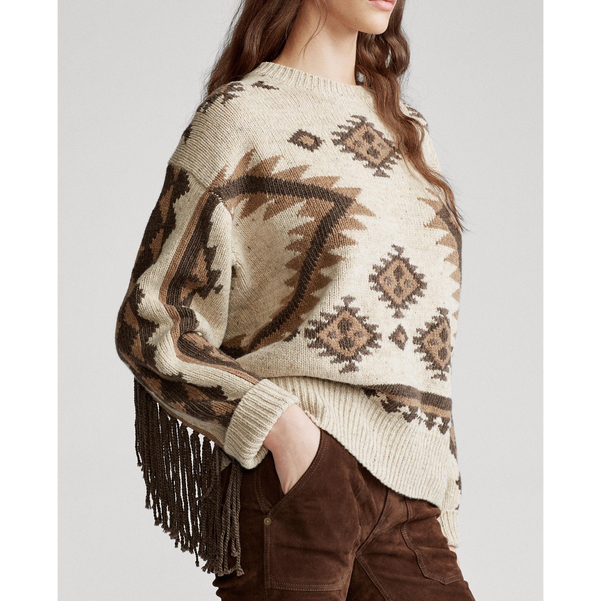 ralph lauren fringe sweater