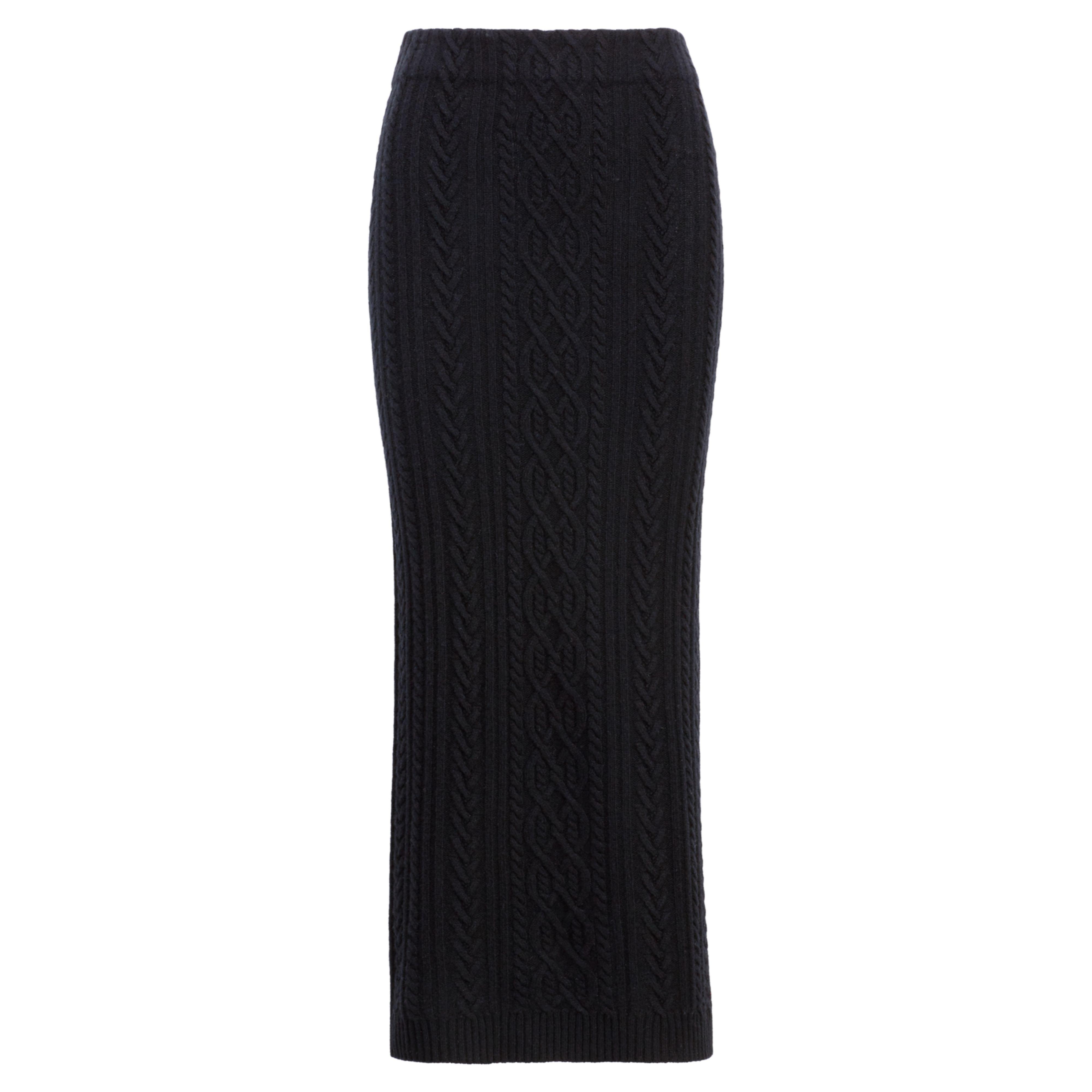 Ralph Lauren Cableknit Woolcashmere Skirt in Black Lyst