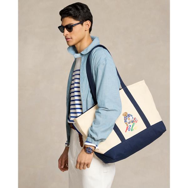 Polo Ralph Lauren Polo Bear Canvas Tote in Natural for Men Lyst UK