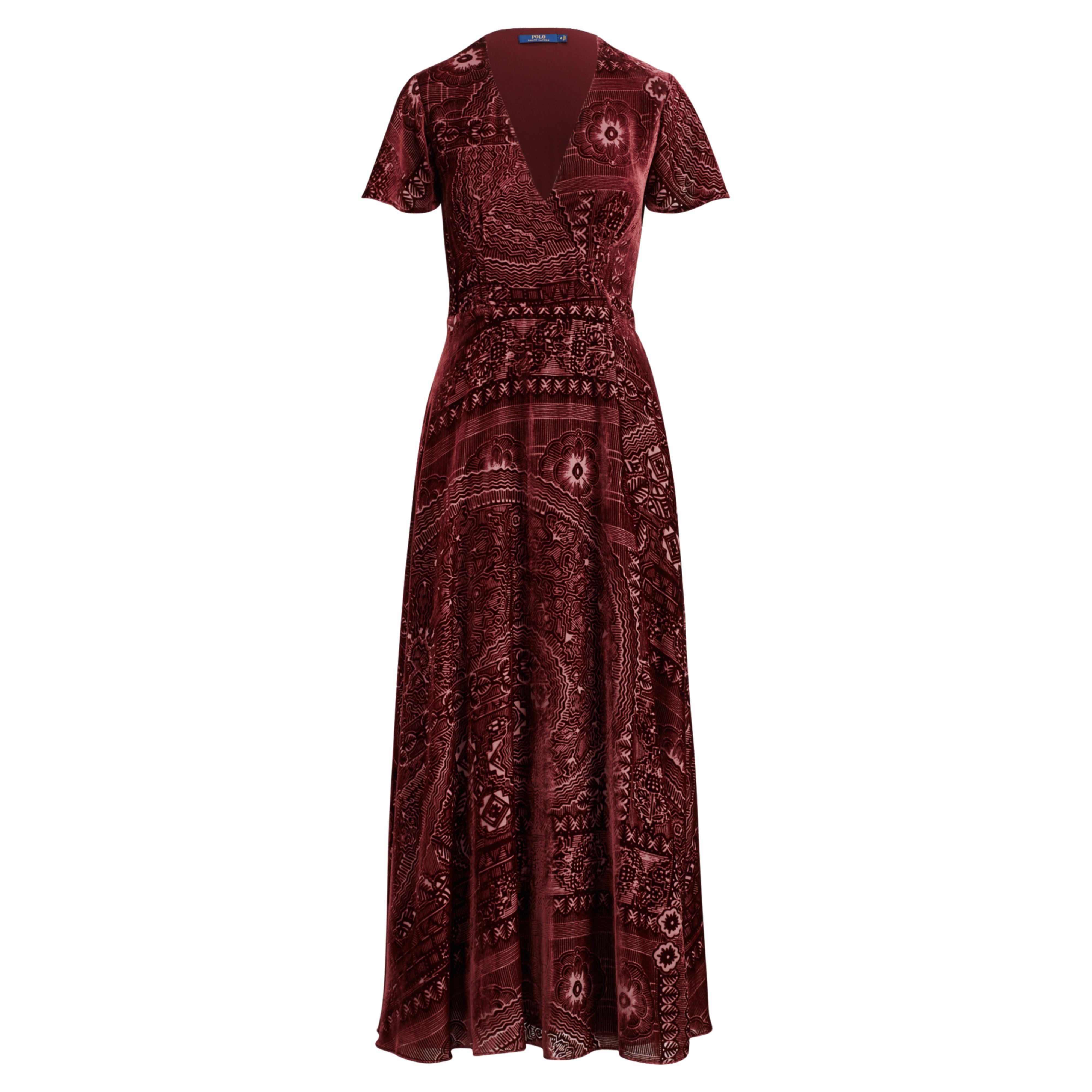 ralph lauren red velvet dress