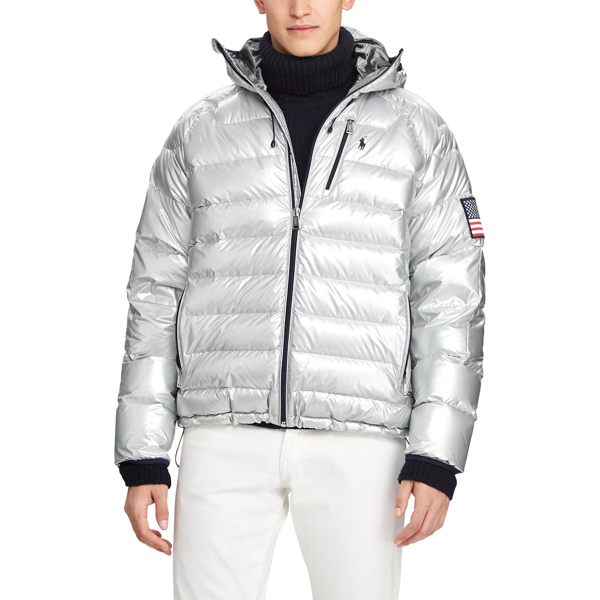 Polo Ralph Lauren Silver Collection Glacier Heated Down Jacket in Metallic  for Men | Lyst