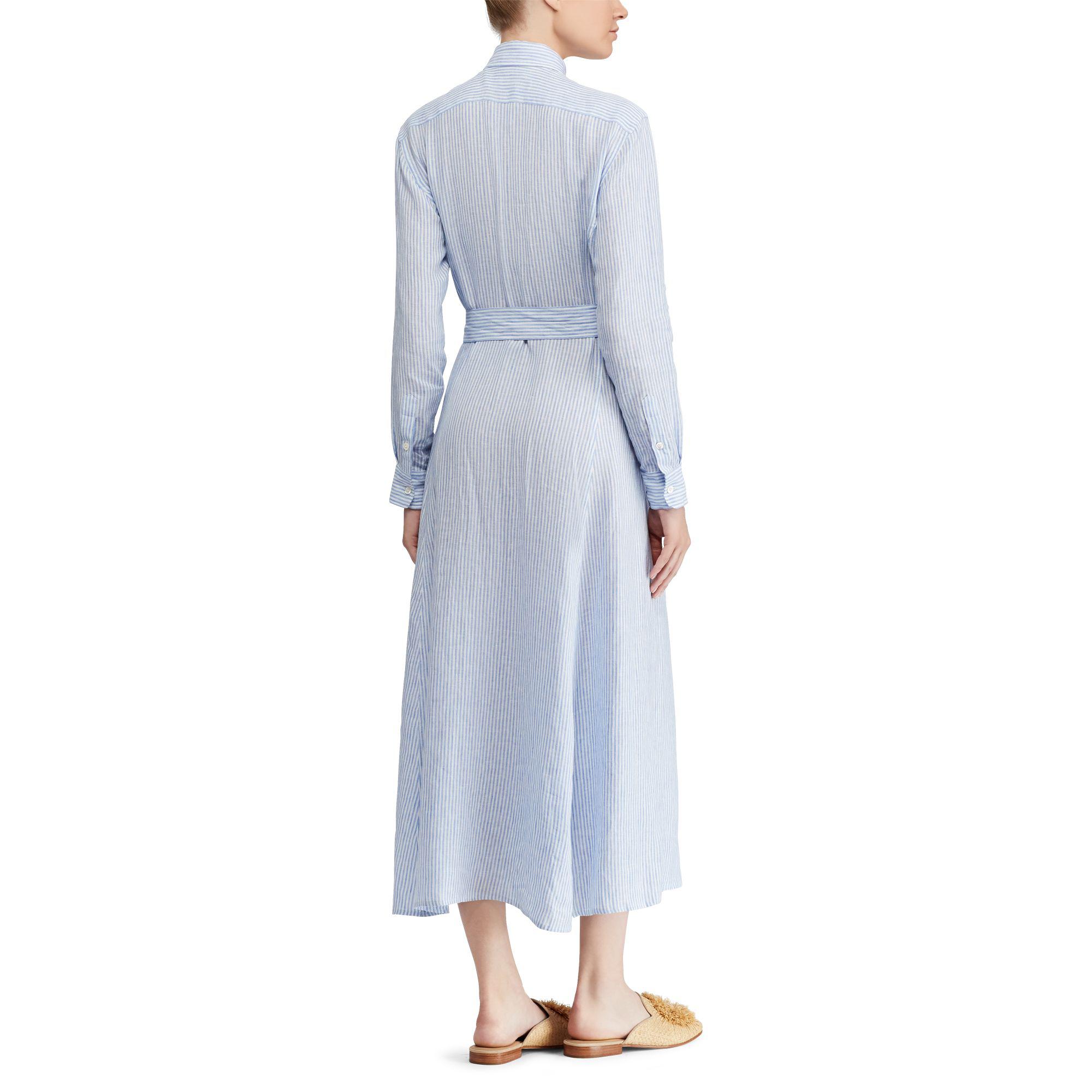 polo ralph lauren striped linen shirtdress