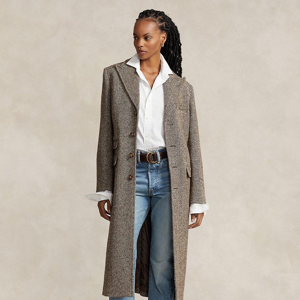 Polo Ralph Lauren Plaid Wool Herringbone Coat | Lyst UK
