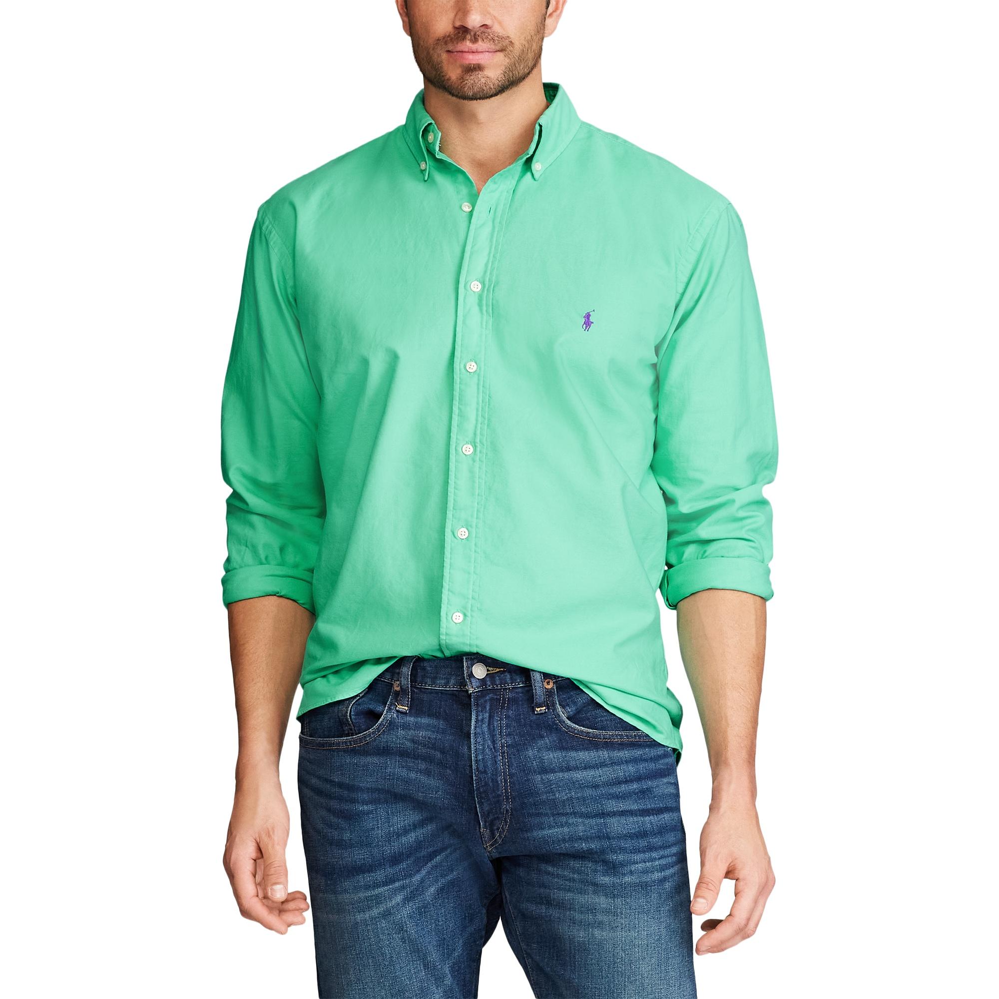 Ralph Lauren Cotton Garment-dyed Oxford Shirt in Green for Men - Lyst