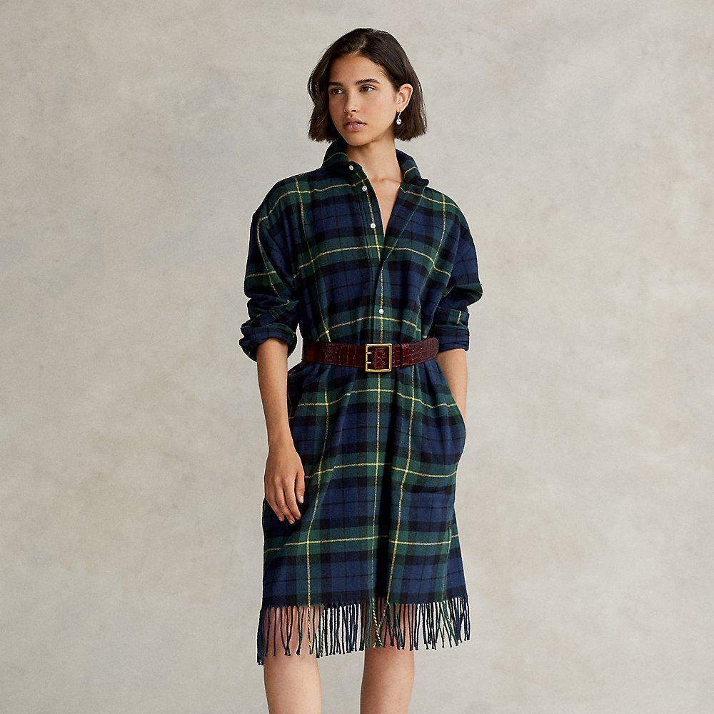 Ralph Lauren Cotton Plaid Fringe-trim 