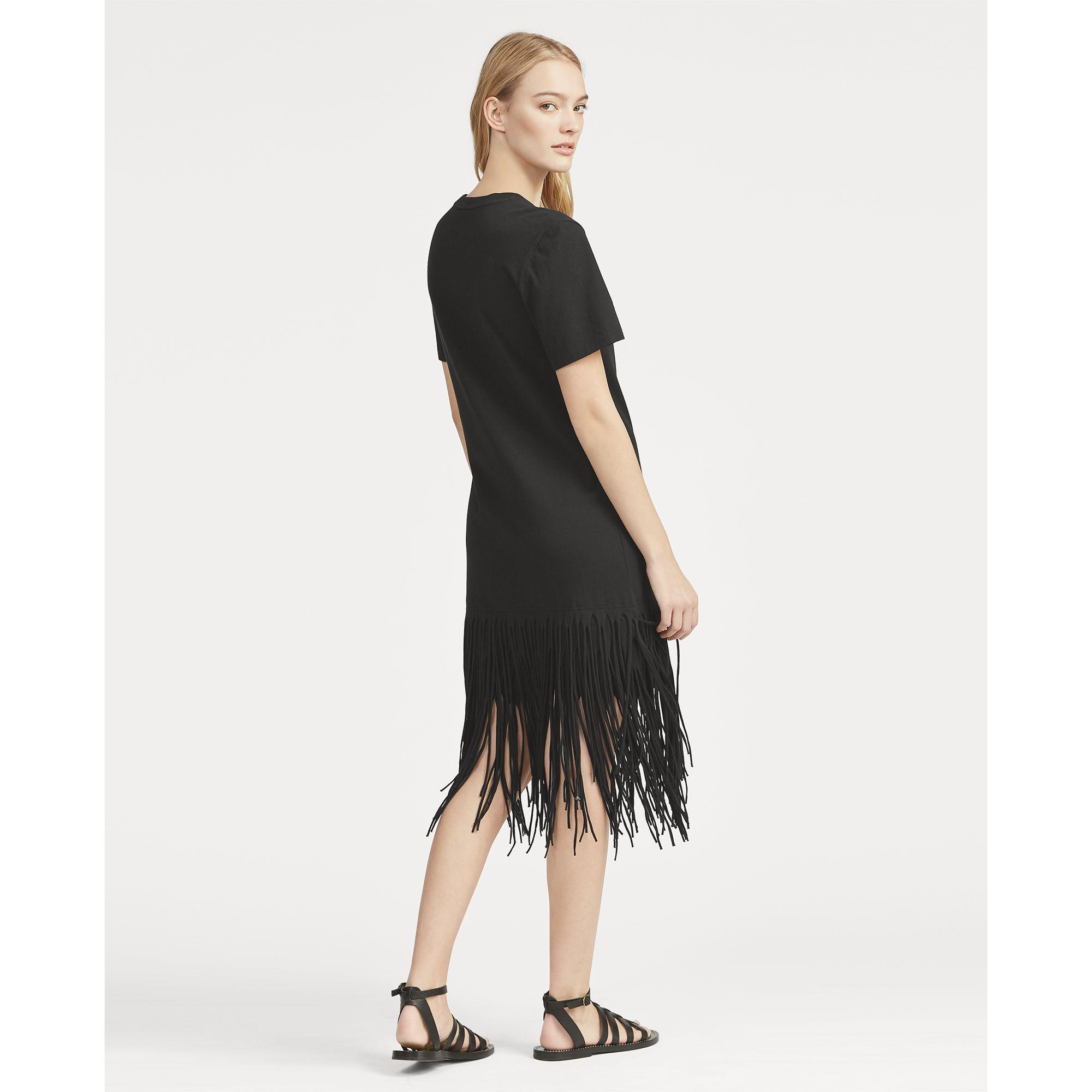 polo ralph lauren fringe cotton shirtdress