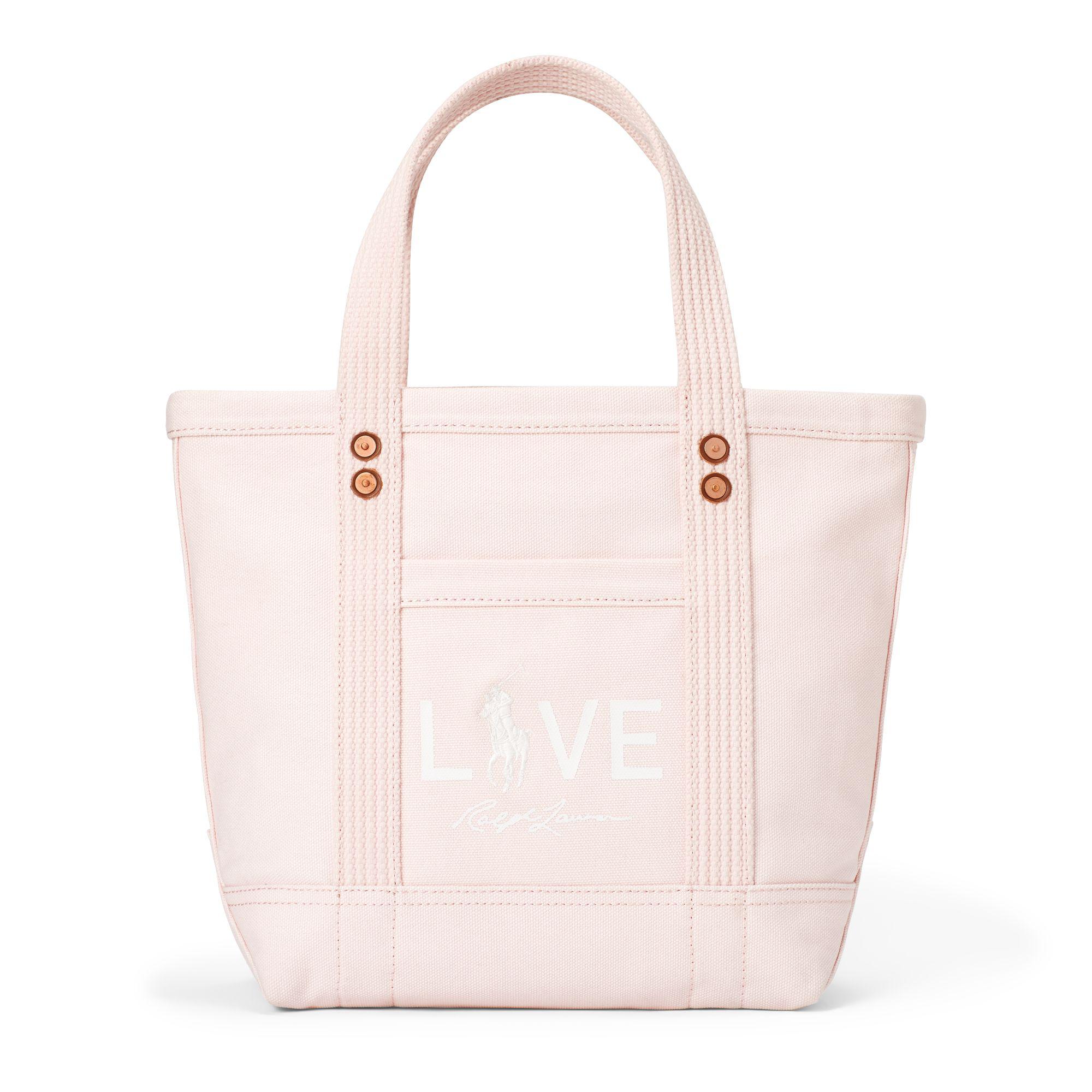Ralph Lauren Canvas Small Love Tote Bag in Light Pink (Pink) Lyst
